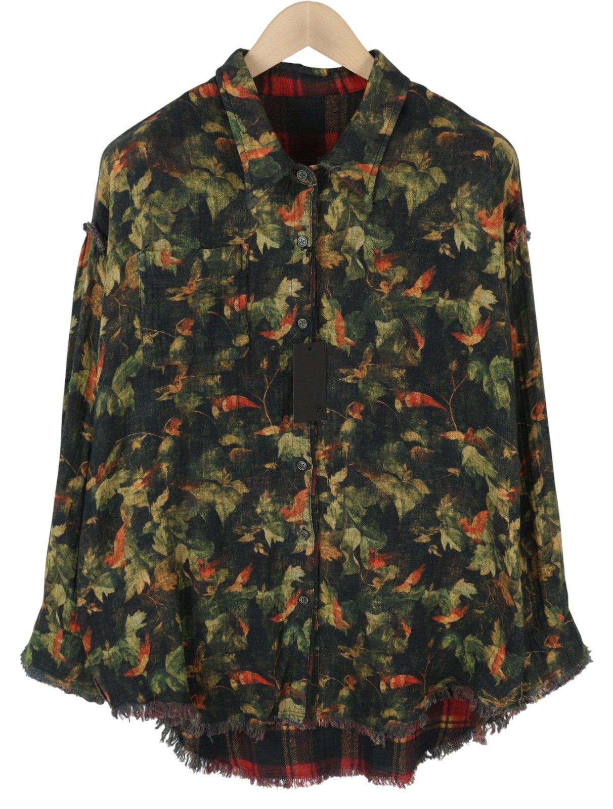 R13 REVERSIBLE DROP NECK XS Patterned Oversize Distress 86778 Size XS / US 0-2 / IT 36-38 - 4 Thumbnail