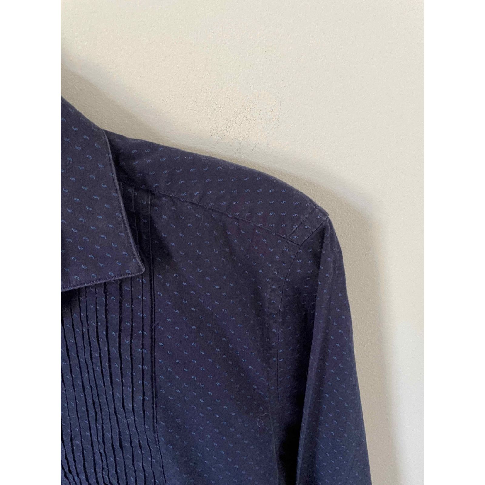 Zara Zara Man Slim Button Down Long Sleeve Shirt Navy Blue Small Size US S / EU 44-46 / 1 - 2 Thumbnail