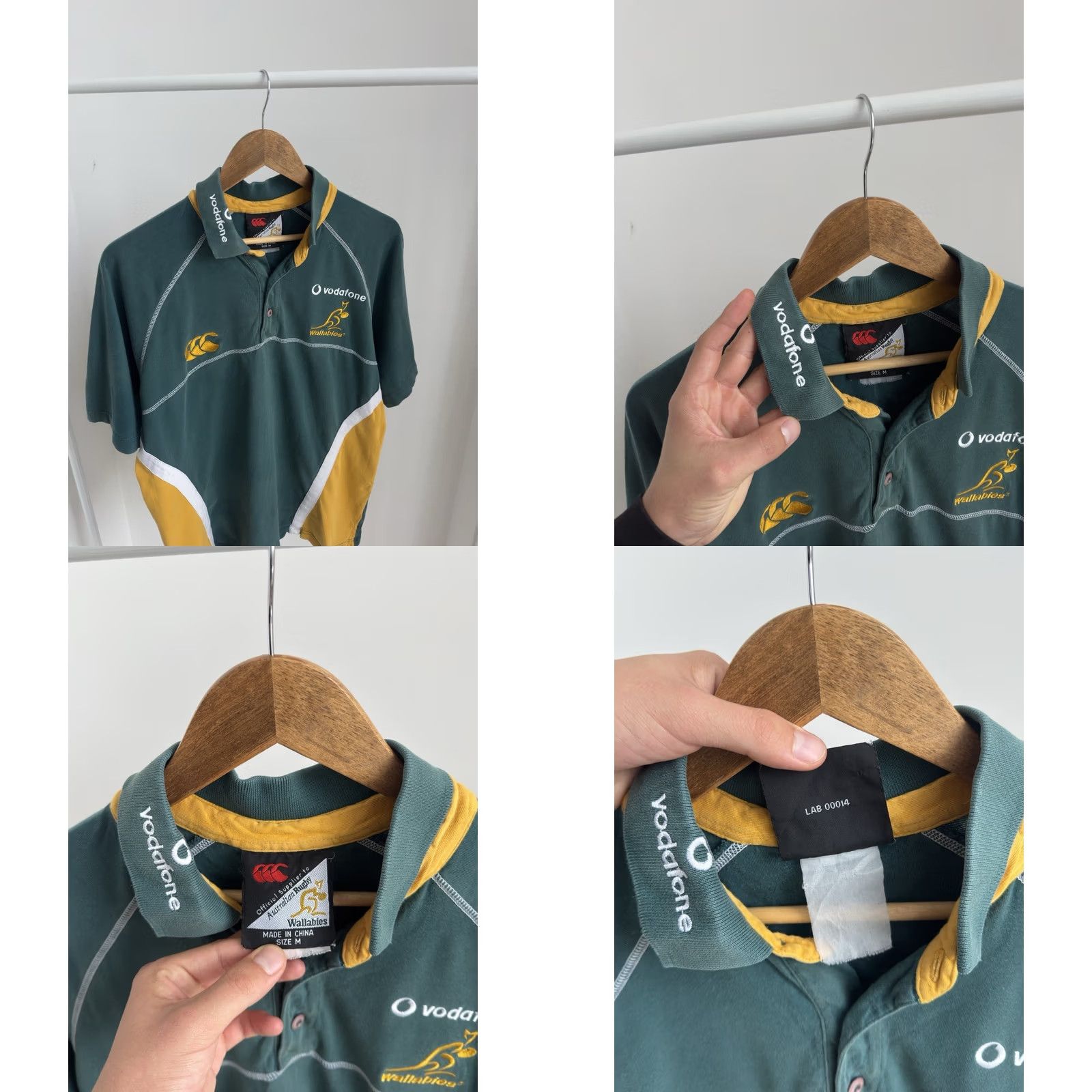 Vintage Canterbury Wallabies Polo Shirt Vintage 00s Striped Long Sleeve Green M Men Rugby Polo Shirt Size US M / EU 48-50 / 2 - 8 Thumbnail