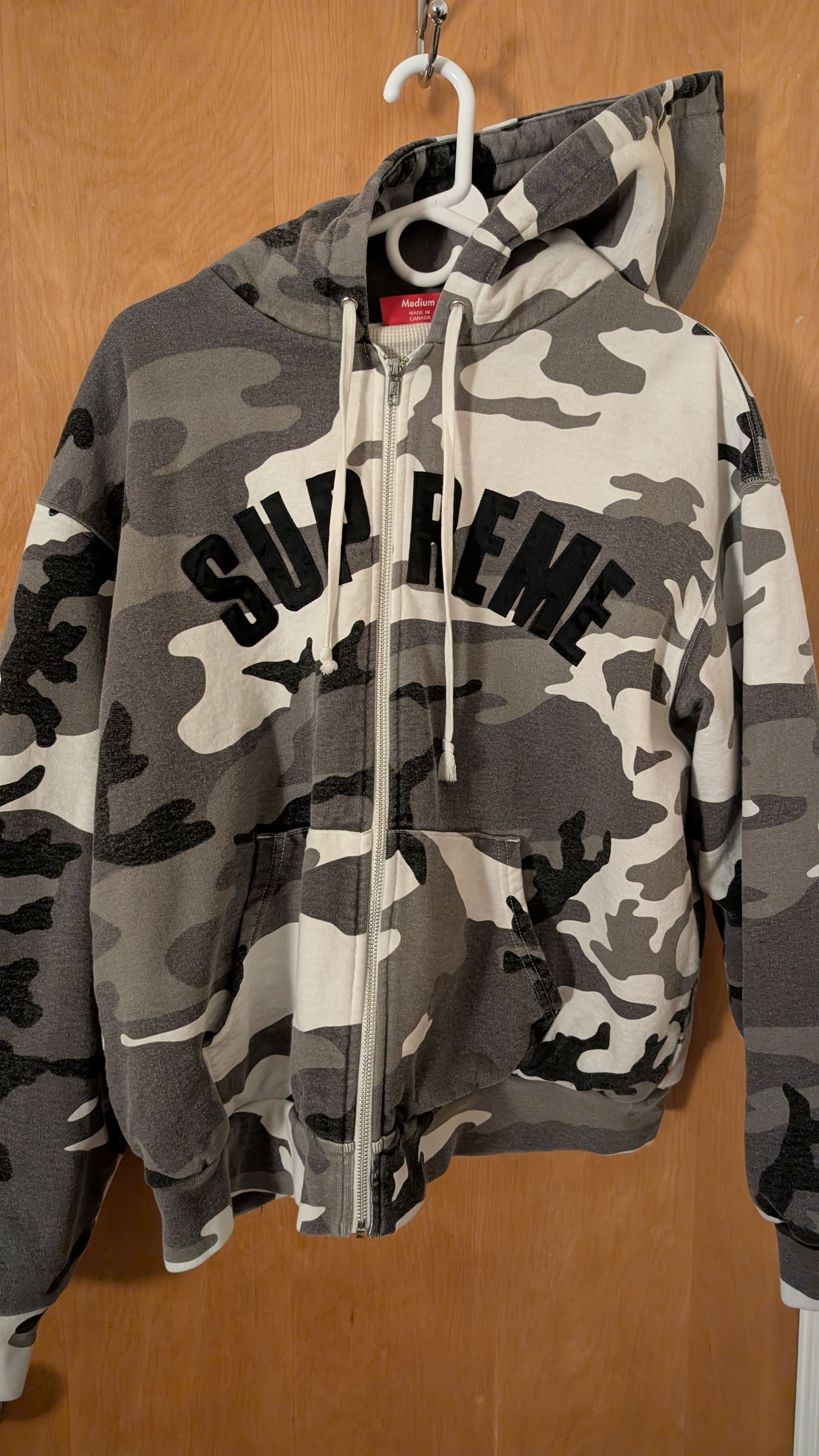 Supreme Supreme Arc Thermal Lined Zip Up Hoodie Grey (Size XL