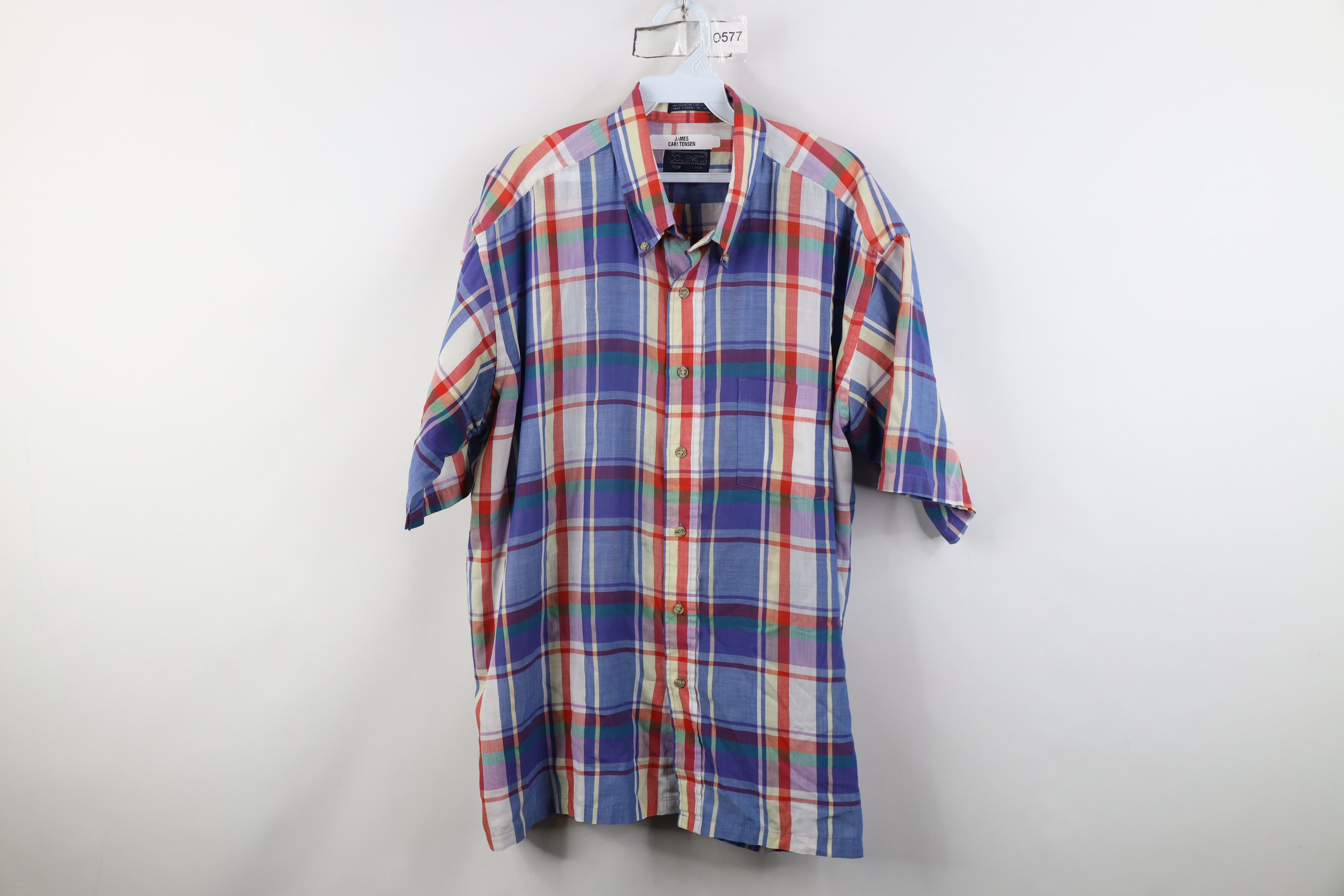 Vintage Vintage 90s Streetwear Madras Collared Button Down Shirt Size US XL / EU 56 / 4 - 1 Thumbnail
