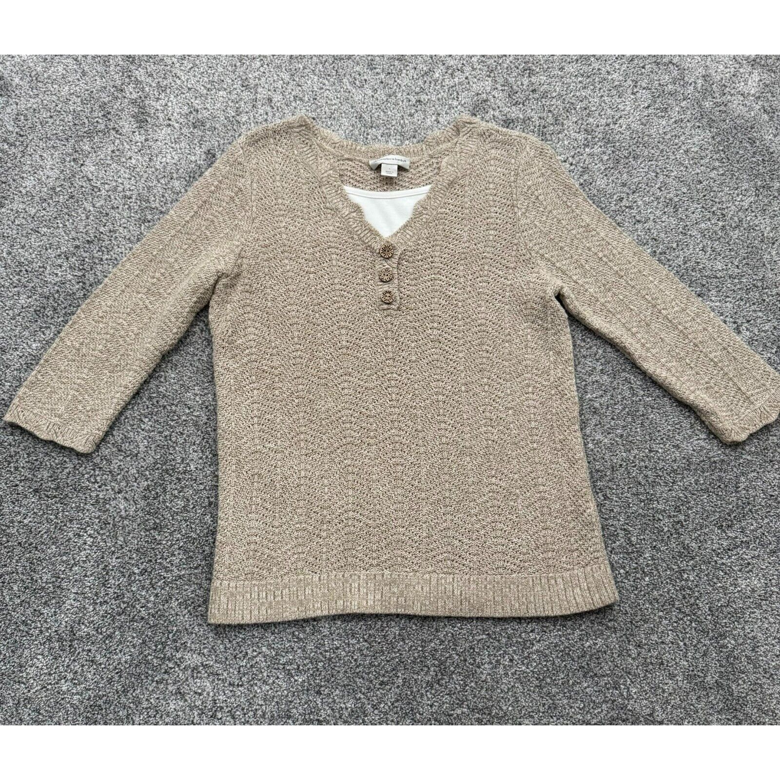 Other Christopher & Banks Open Knit Sweater Large Cottagecore Size L / US 10 / IT 46 - 1 Thumbnail
