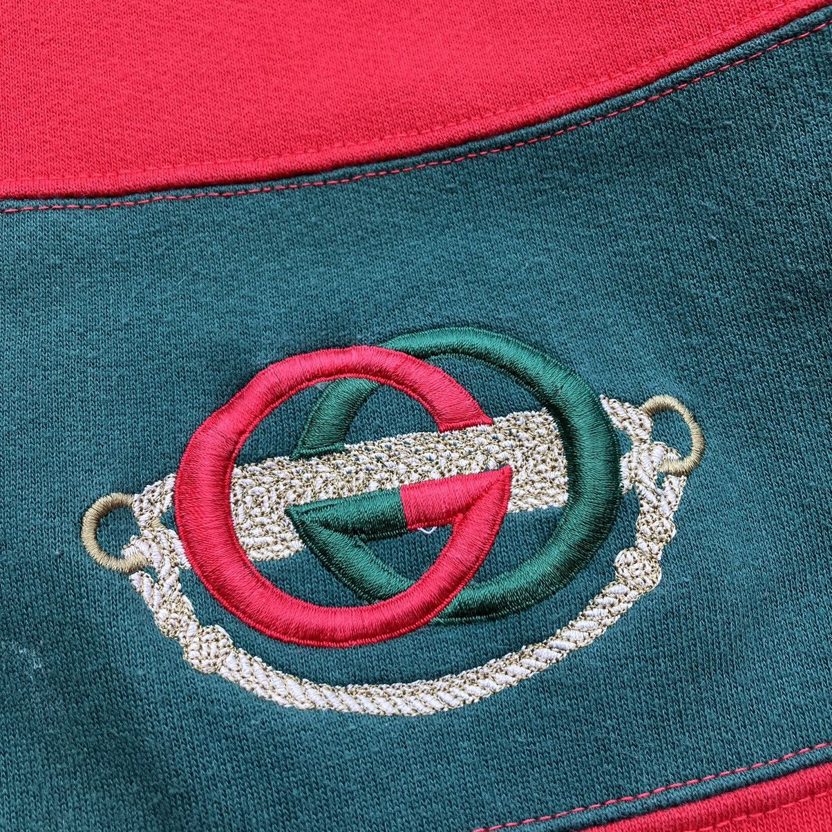 Gucci × Vintage GUCCI CARGIGAN VINTAGE 90s " RARE " EMBROIDERED LOGO Size US S / EU 44-46 / 1 - 4 Thumbnail