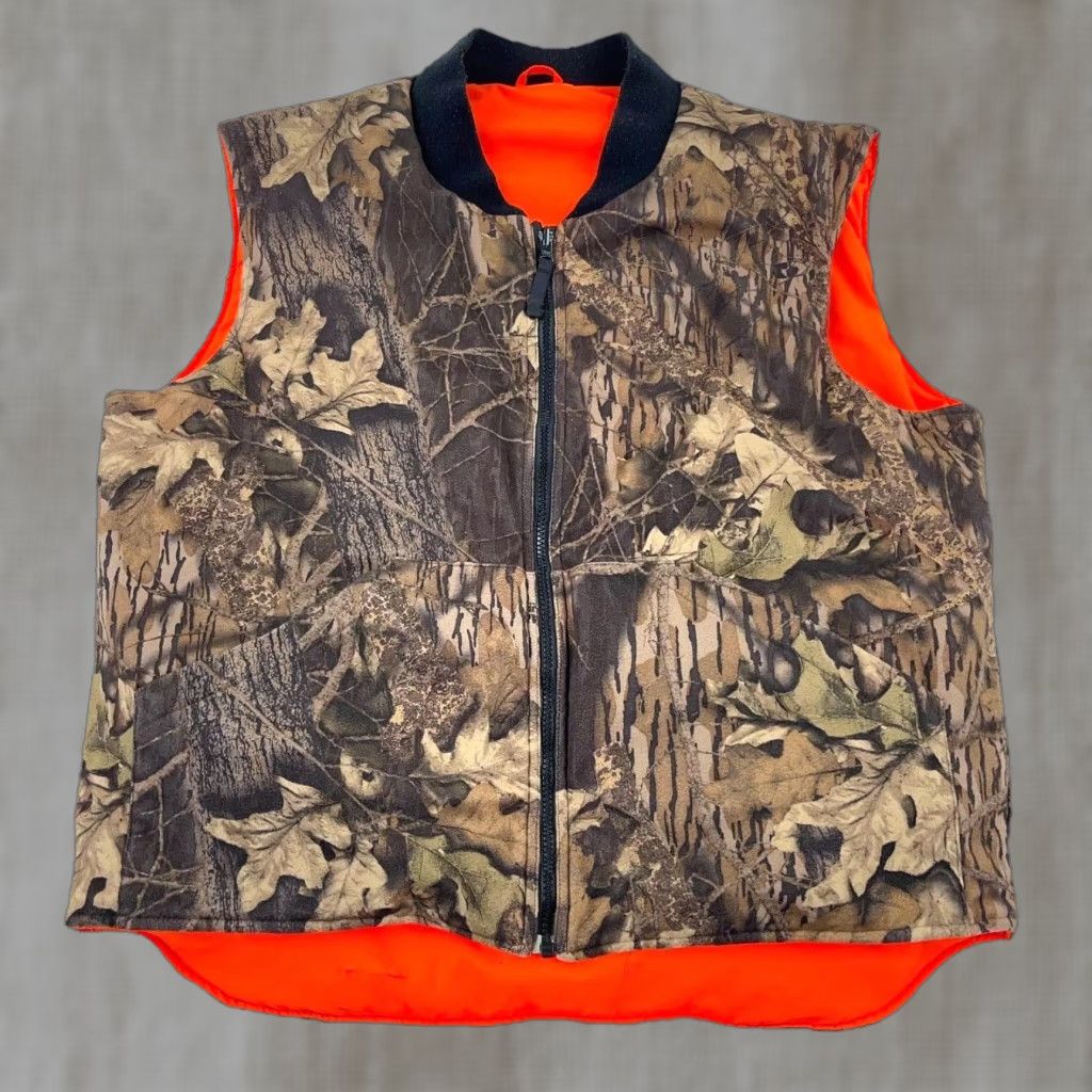 Vintage Vintage Cabelas Puffer Vest Men Large Brown Orange Camo Jacket Reversible Hunt Size US L / EU 52-54 / 3 - 1 Thumbnail