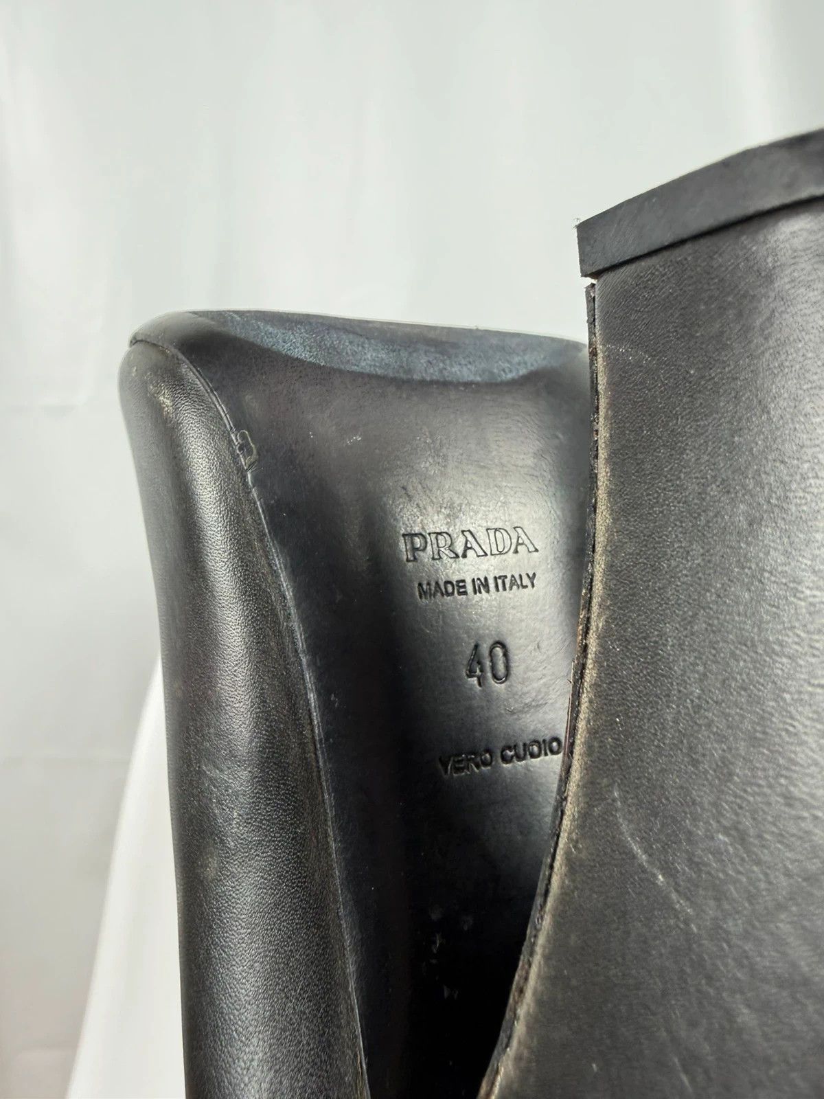 Prada Prada Distressed Open Toe Heel Pumps size 40 Size US 10 / IT 40 - 8 Thumbnail
