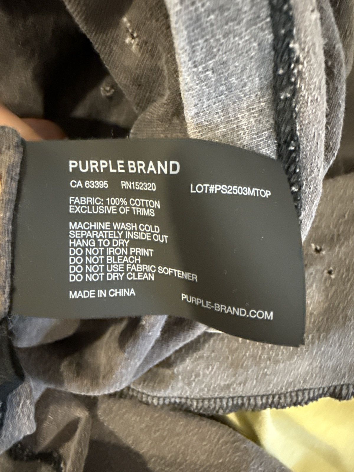 Purple Brand Purple Brand Inside-Out Distressed Tee Size US L / EU 52-54 / 3 - 4 Thumbnail