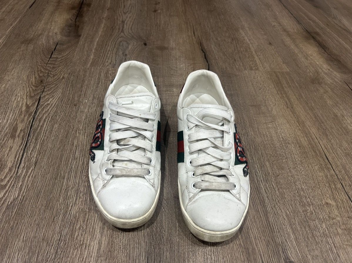 Gucci Gucci Ace Sneaker used - Snake embroidery. Size US 11.5 / EU 44-45 - 2 Thumbnail