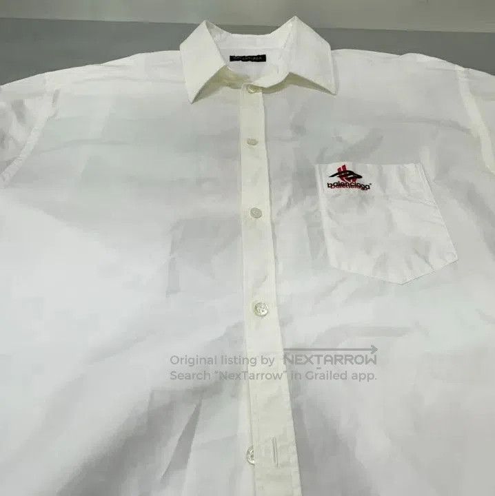 Balenciaga Balenciaga Logo Pattern White Long Sleeve Shirt. Size US M / EU 48-50 / 2 - 3 Thumbnail