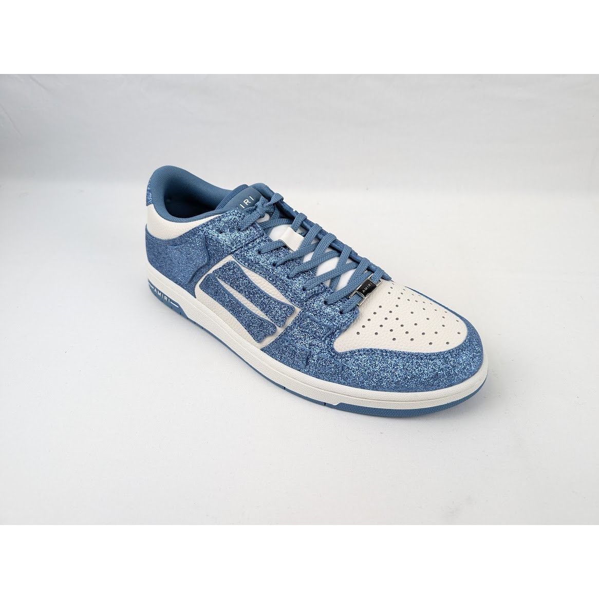 Amiri o1rshd1 Shimmer Skeleton Top Low Sneakers in White/Blue Size US 12 / EU 45 - 3 Thumbnail