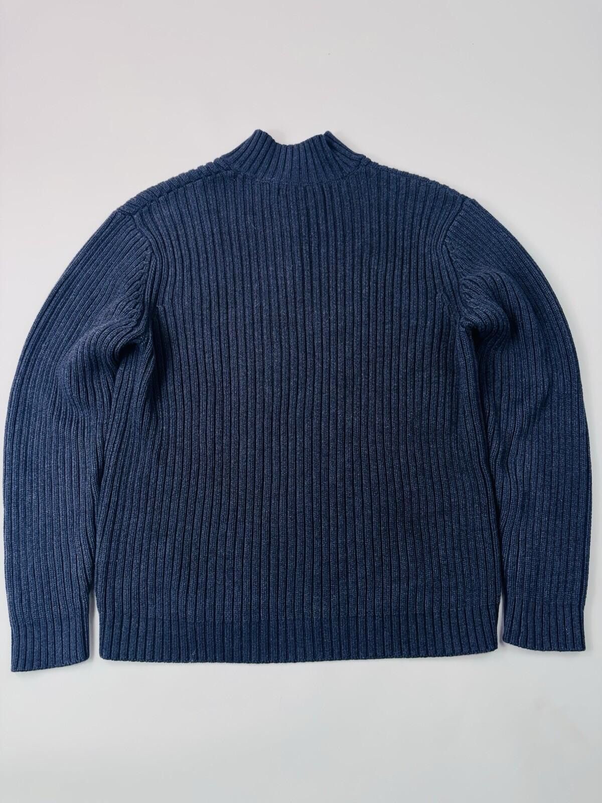 Lands' End Lands End Men’s 1/4 Ribbed Quarter Zip Size Medium Grey Size US M / EU 48-50 / 2 - 7 Thumbnail
