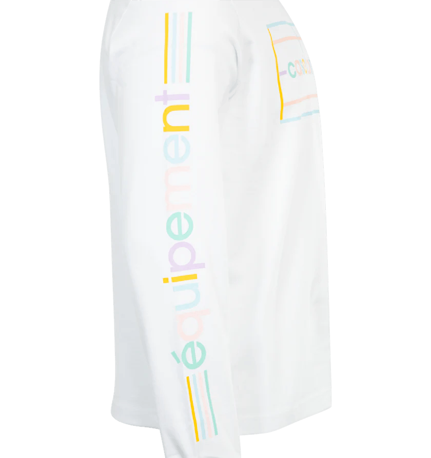 Casablanca o1h1sh11224 Pastel Court Long Sleeve T-Shirt in White/Multi Size US L / EU 52-54 / 3 - 2 Thumbnail