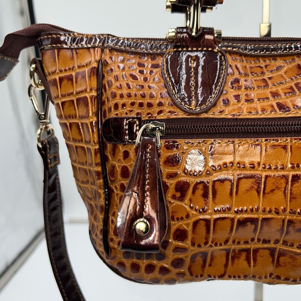 Other Madi Claire Vintage Faux Reptile Embossed Two Way Bag with Marigold interior Size ONE SIZE - 9 Thumbnail