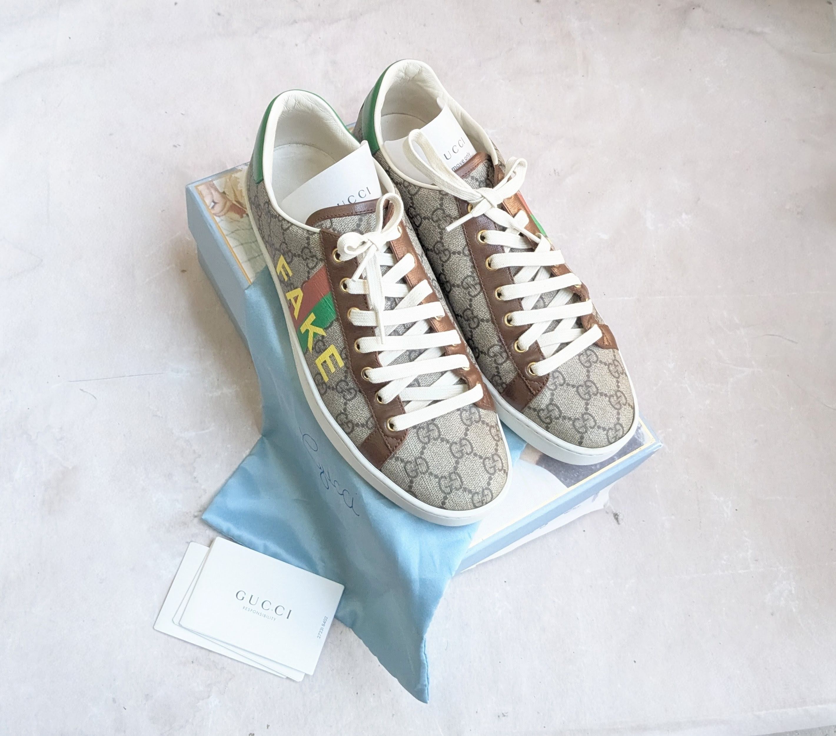 Gucci Gucci Ace Monogram Low 8.5 Canvas GG Logo Size US 8.5 / EU 41-42 - 1 Thumbnail
