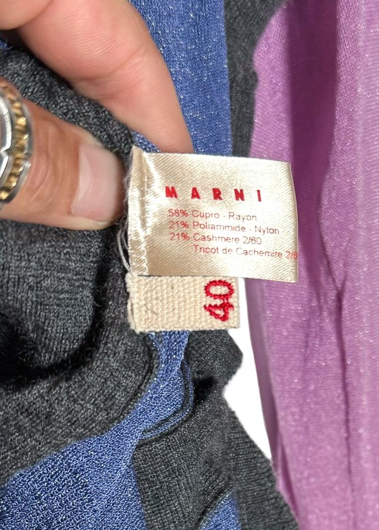 Marni Marni Colorblock Pink Blue Grey Metallic Cardigan Sweater Size S / US 4 / IT 40 - 5 Thumbnail
