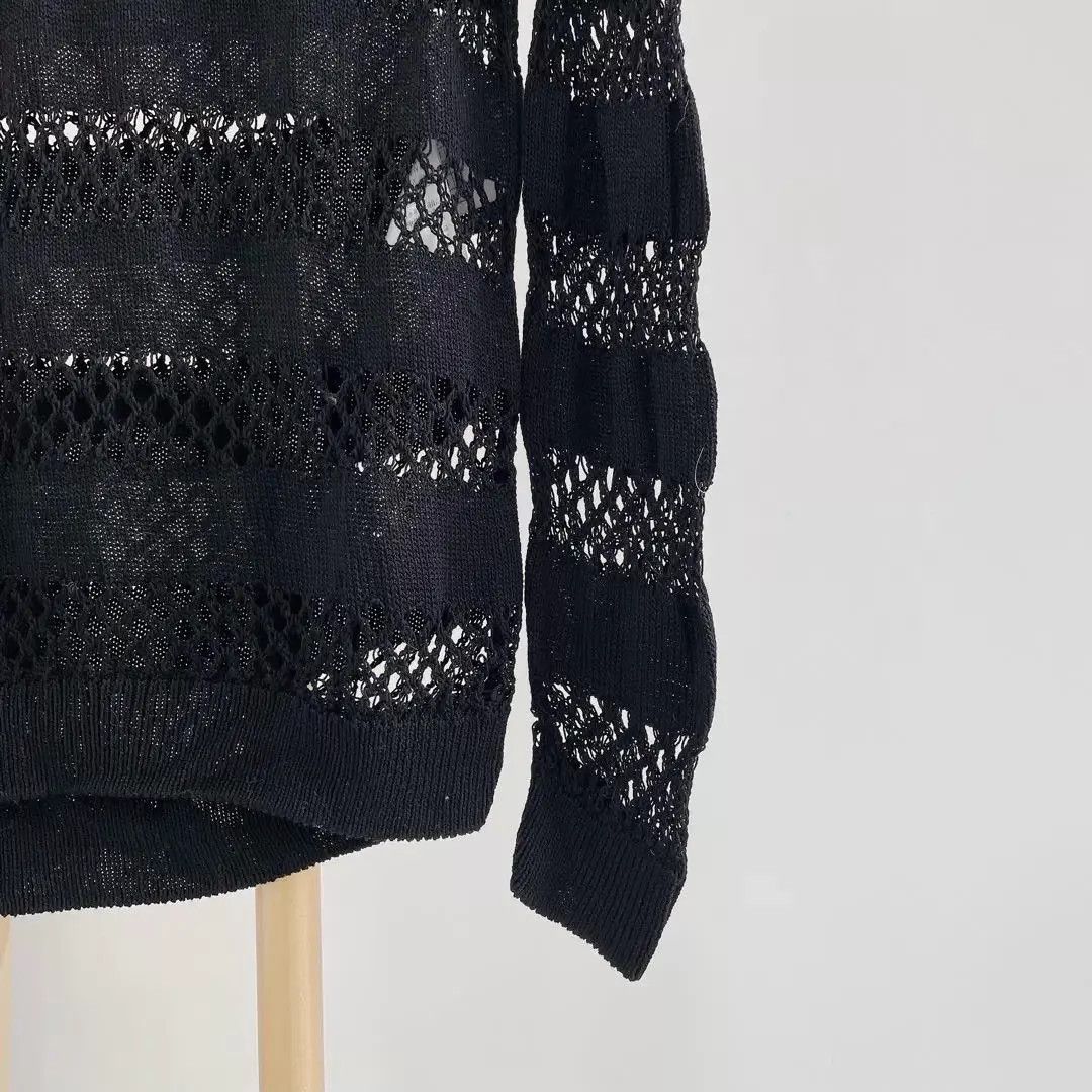 Dior DIOR Black Cutout Crewneck Knit Top F40 Size M / US 6-8 / IT 42-44 - 4 Thumbnail