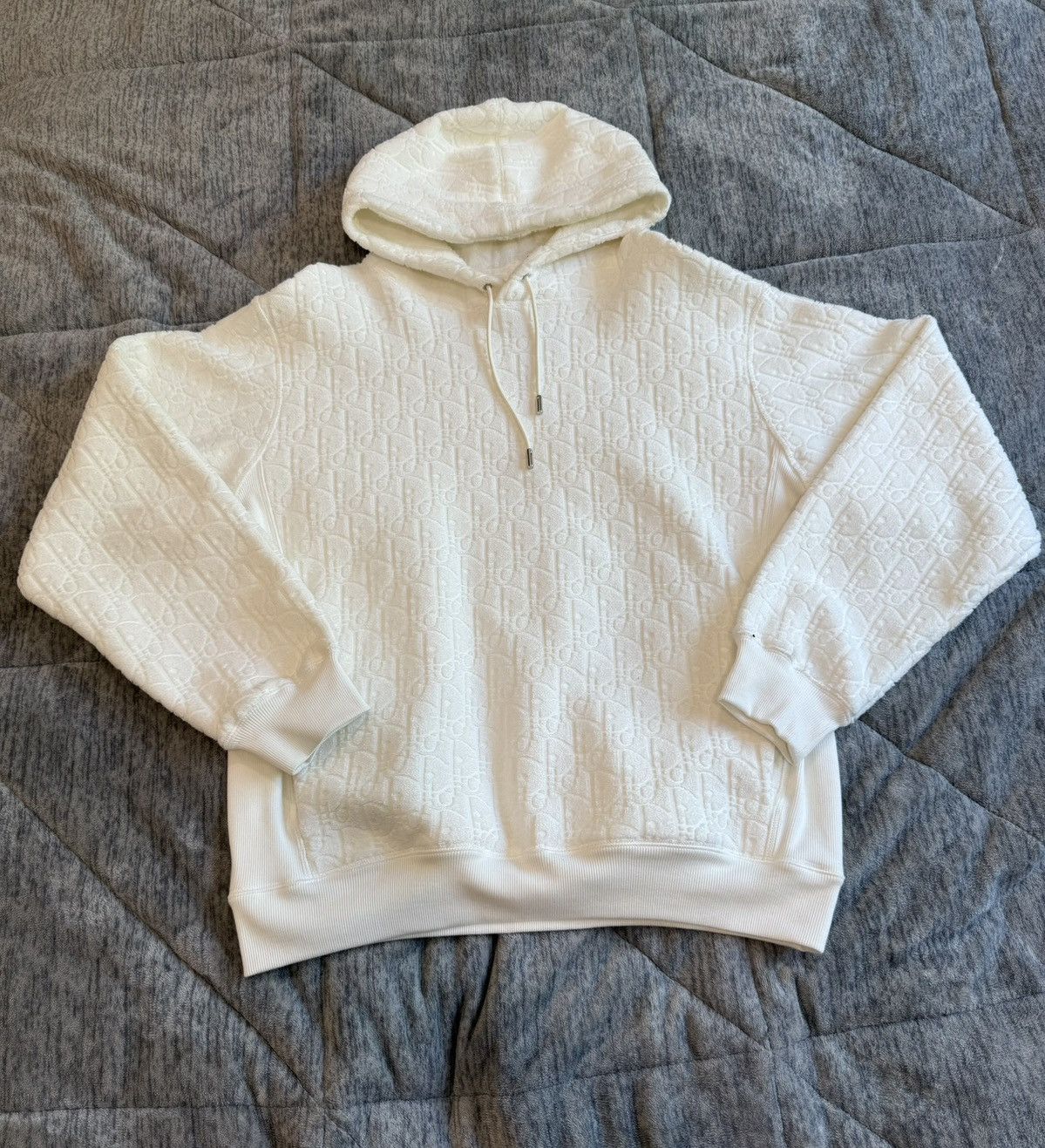 Dior Dior Oblique White Hoodie Size US L / EU 52-54 / 3 - 1 Thumbnail