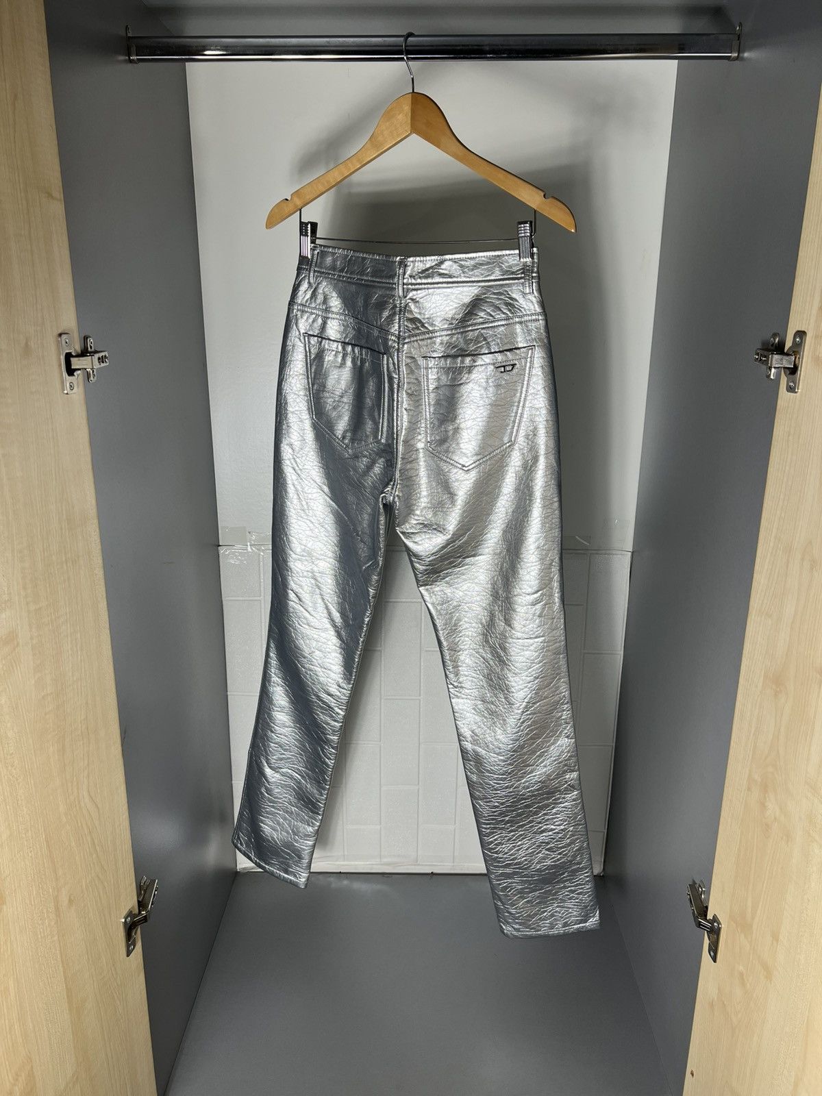 Diesel Black Gold VERY RARE DIESEL P-ARCY SILVER METAL DESIGNER PANTS LUXURY Size 27" / US 4 / IT 40 - 22 Thumbnail