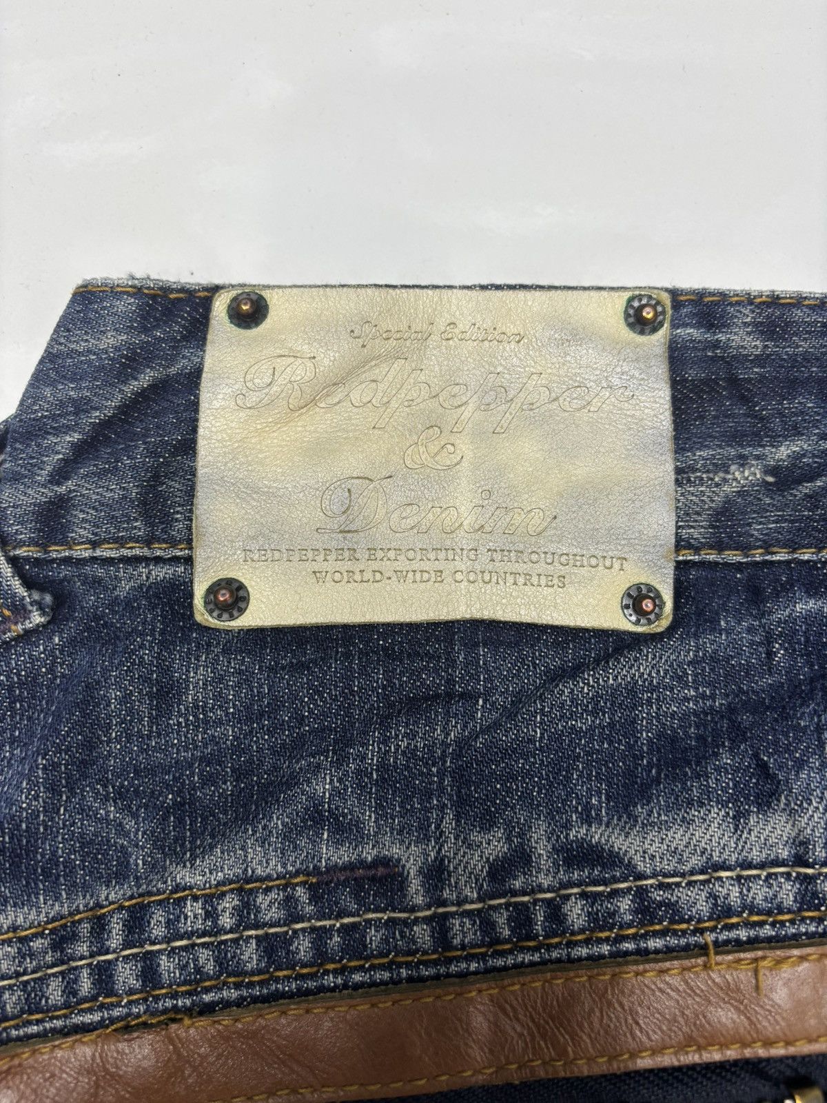 If Six Was Nine RED PEPPER FLARED JEANS DISTRESSED DENIM Size US 30 / EU 46 - 15 Thumbnail