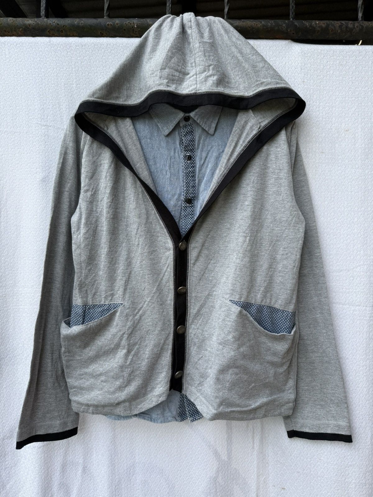 Yohji Yamamoto Double layers cardigan hoodie button up shirt Size US M / EU 48-50 / 2 - 1 Thumbnail