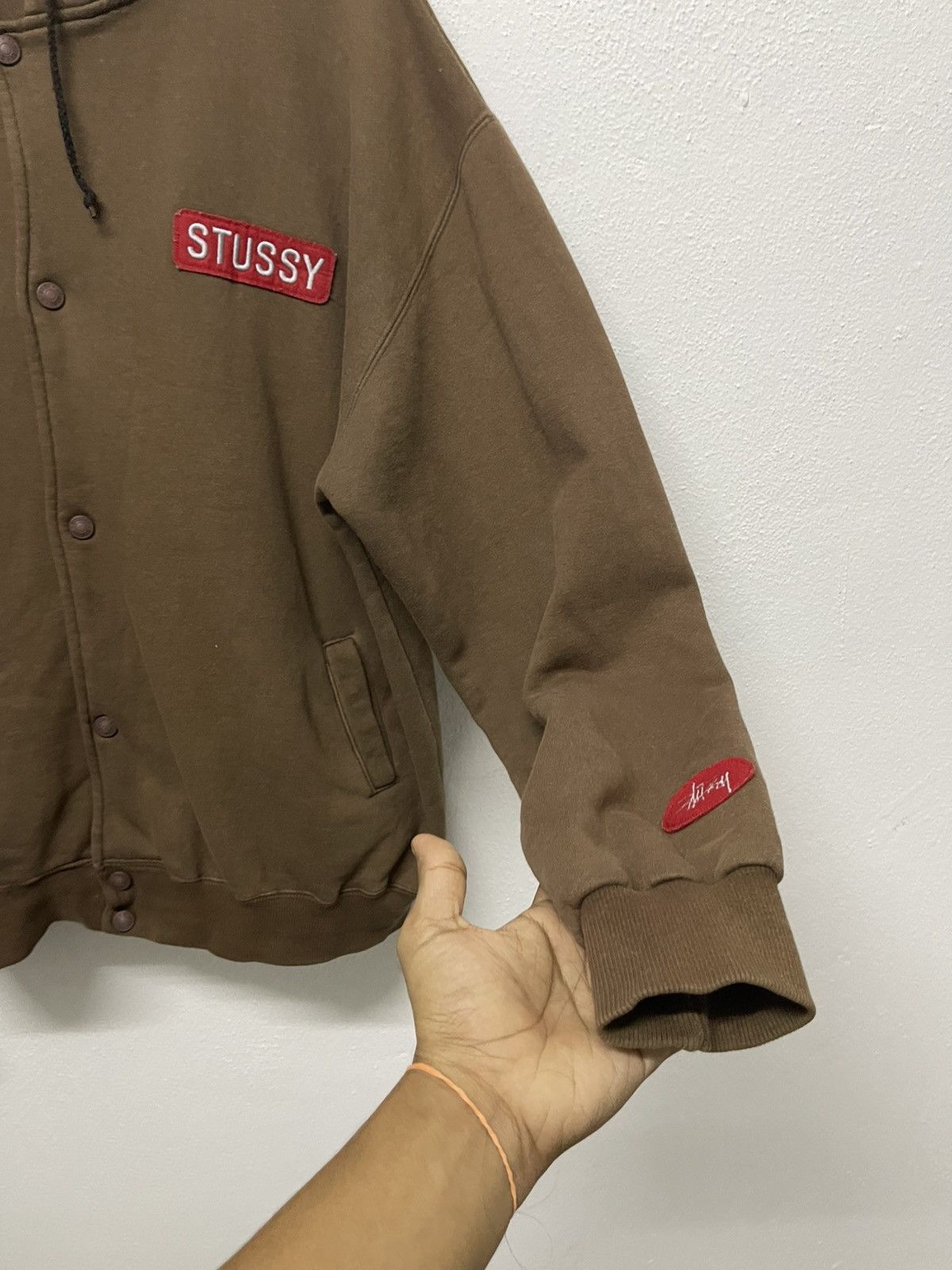 Stussy 90s STUSSY BUTTON UP HOODIE SWEATER BOX LOGO RARE DESIGN Size US M / EU 48-50 / 2 - 4 Thumbnail
