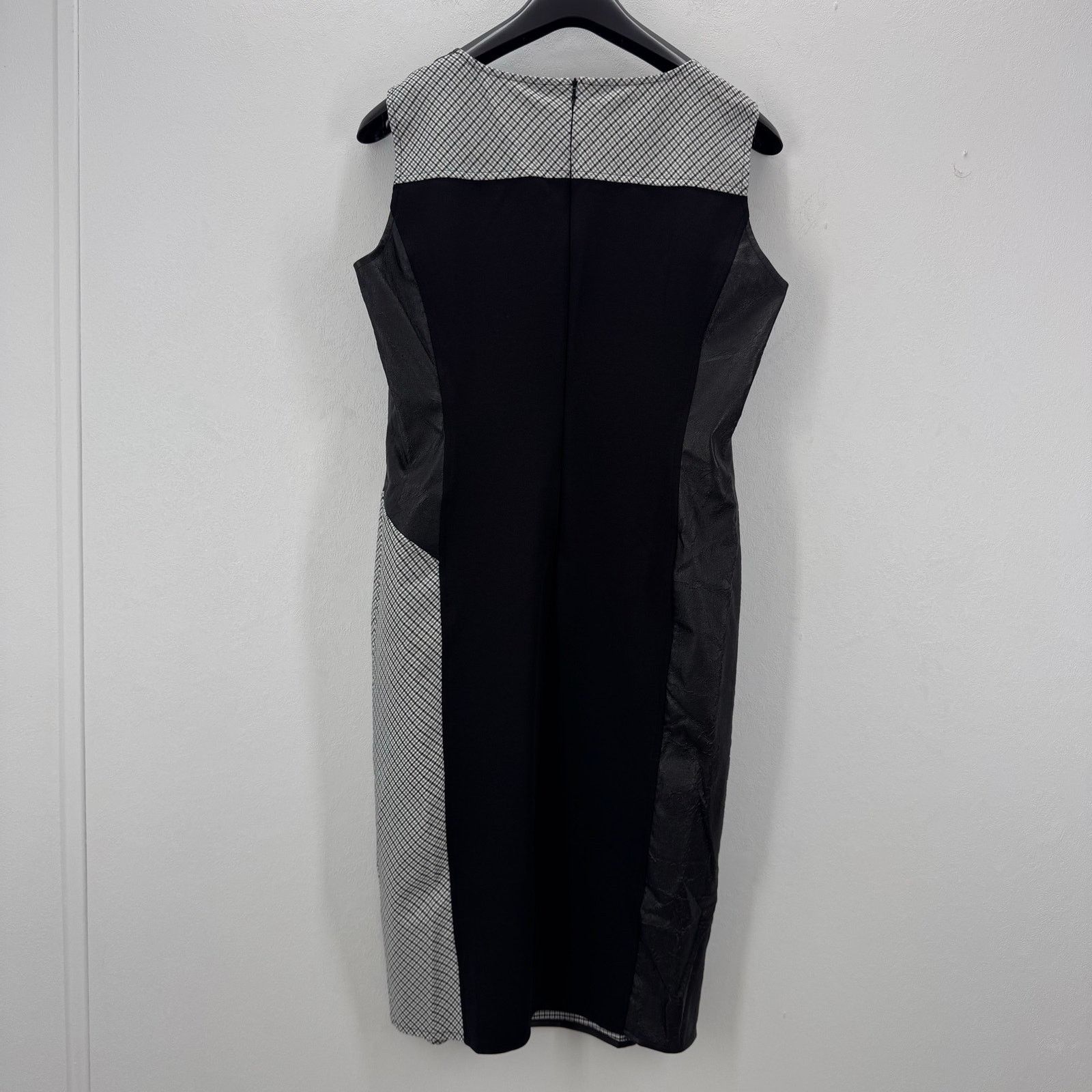 Marina Rinaldi Marina Rinaldi Mixed Media Colorblock Faux Leather Dress 8 Size M / US 6-8 / IT 42-44 - 2 Thumbnail