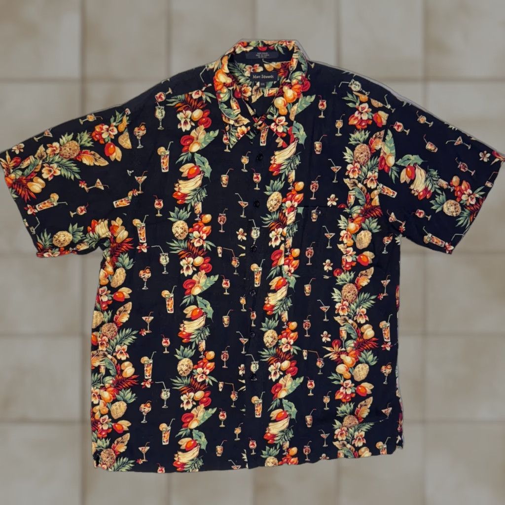 Chemise Hawaïenne Manches Courtes Marc Edwards En Rayon, Taille XL Homme - Occasion Très Bon état