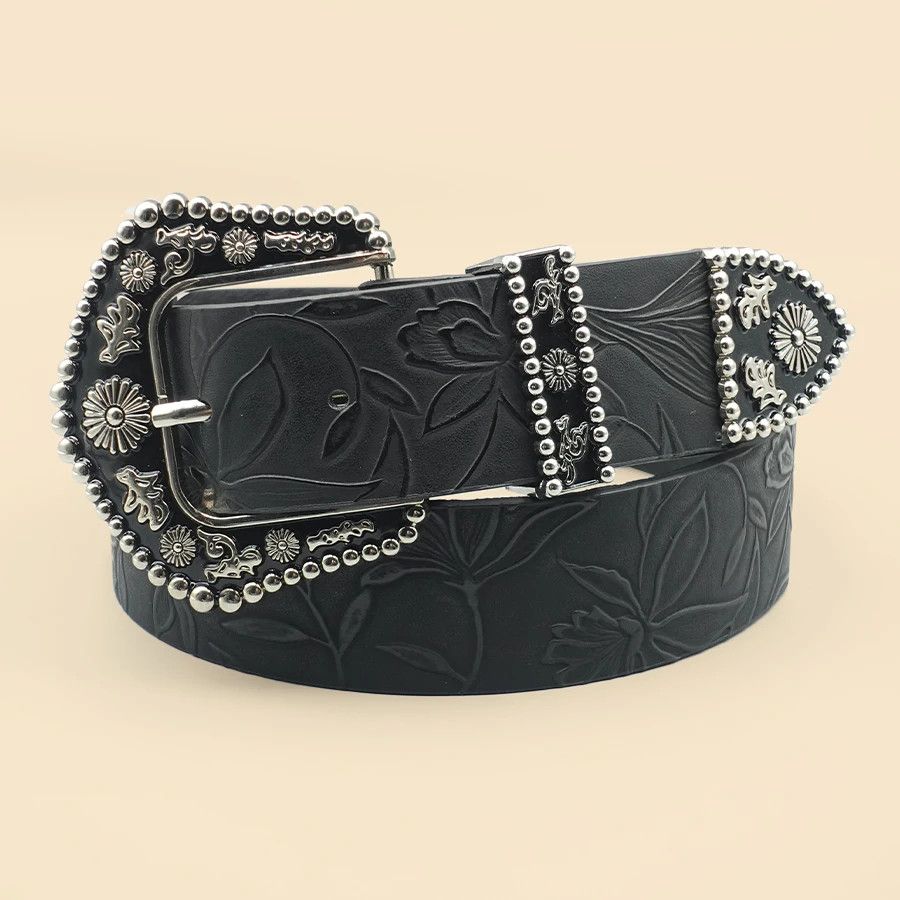 Jewelry Elegant Vintage Carved Buckle Leaf Belt Size ONE SIZE - 5 Thumbnail