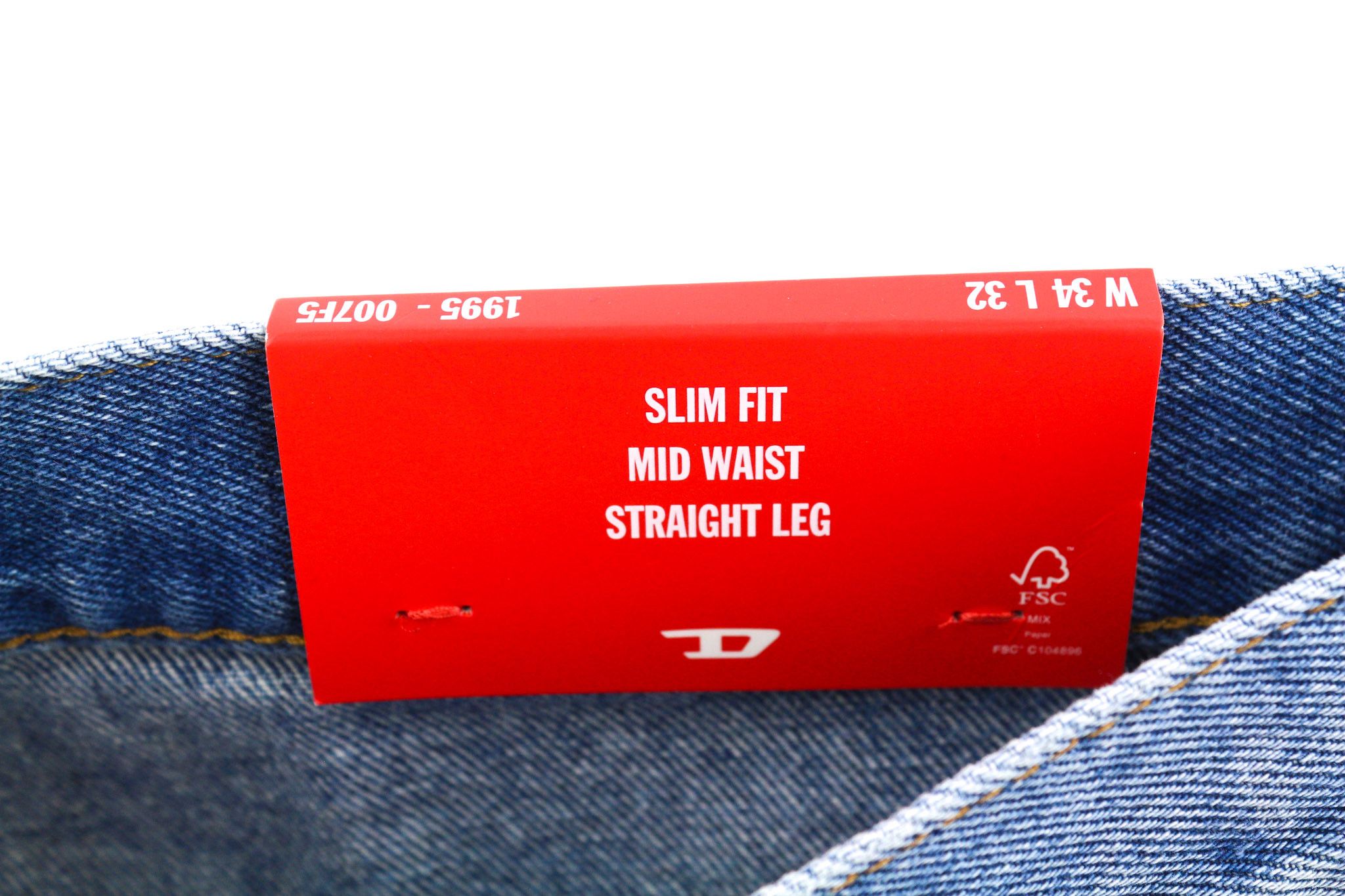 Diesel 1995 007F5 W34 Slim Straight Washed Blue Jeans 40222 Size US 34 / EU 50 - 8 Thumbnail