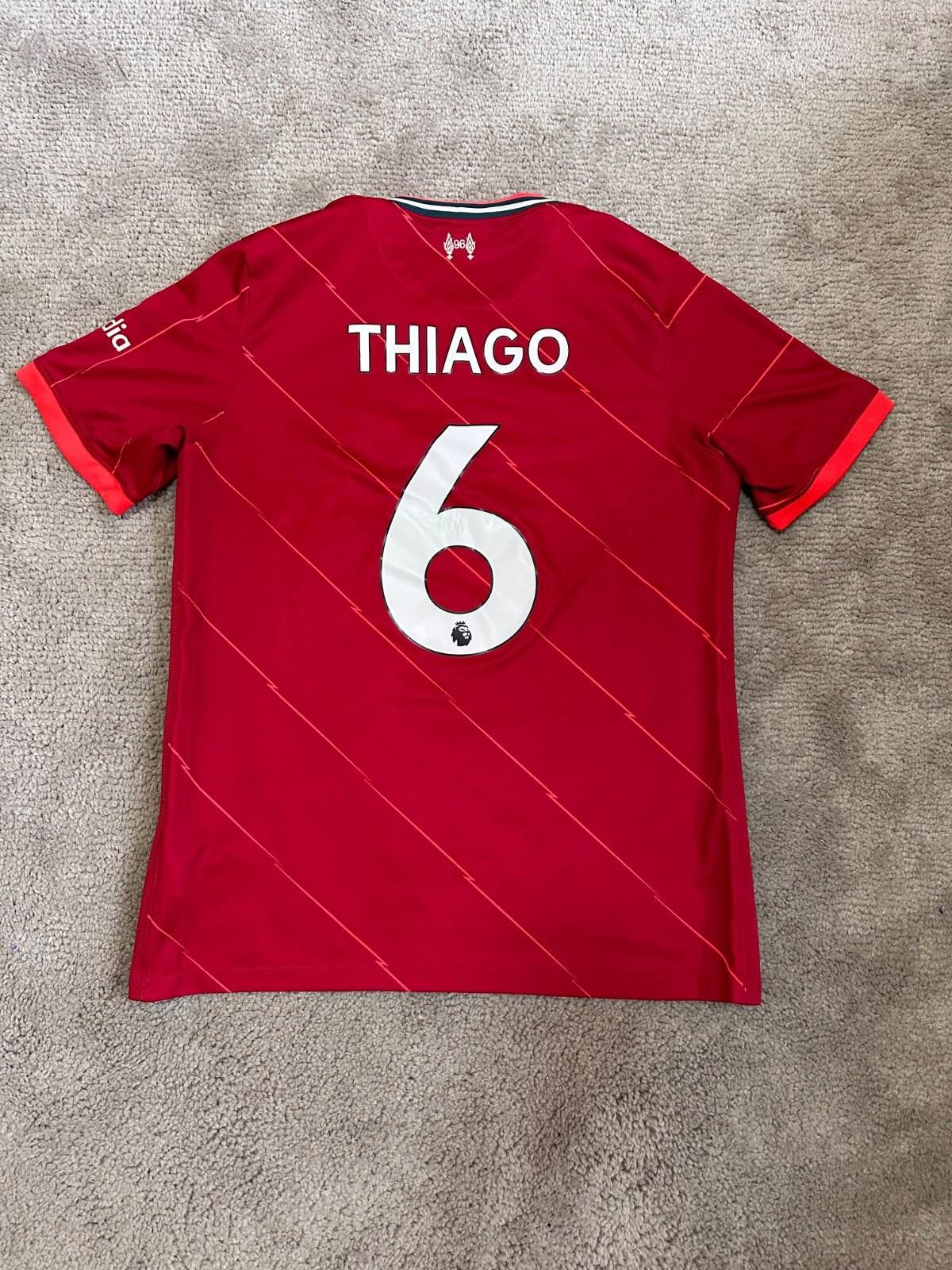 Nike #6 THIAGO Liverpool Home Football Shirt Nike Soccer Jersey Size US L / EU 52-54 / 3 - 8 Thumbnail