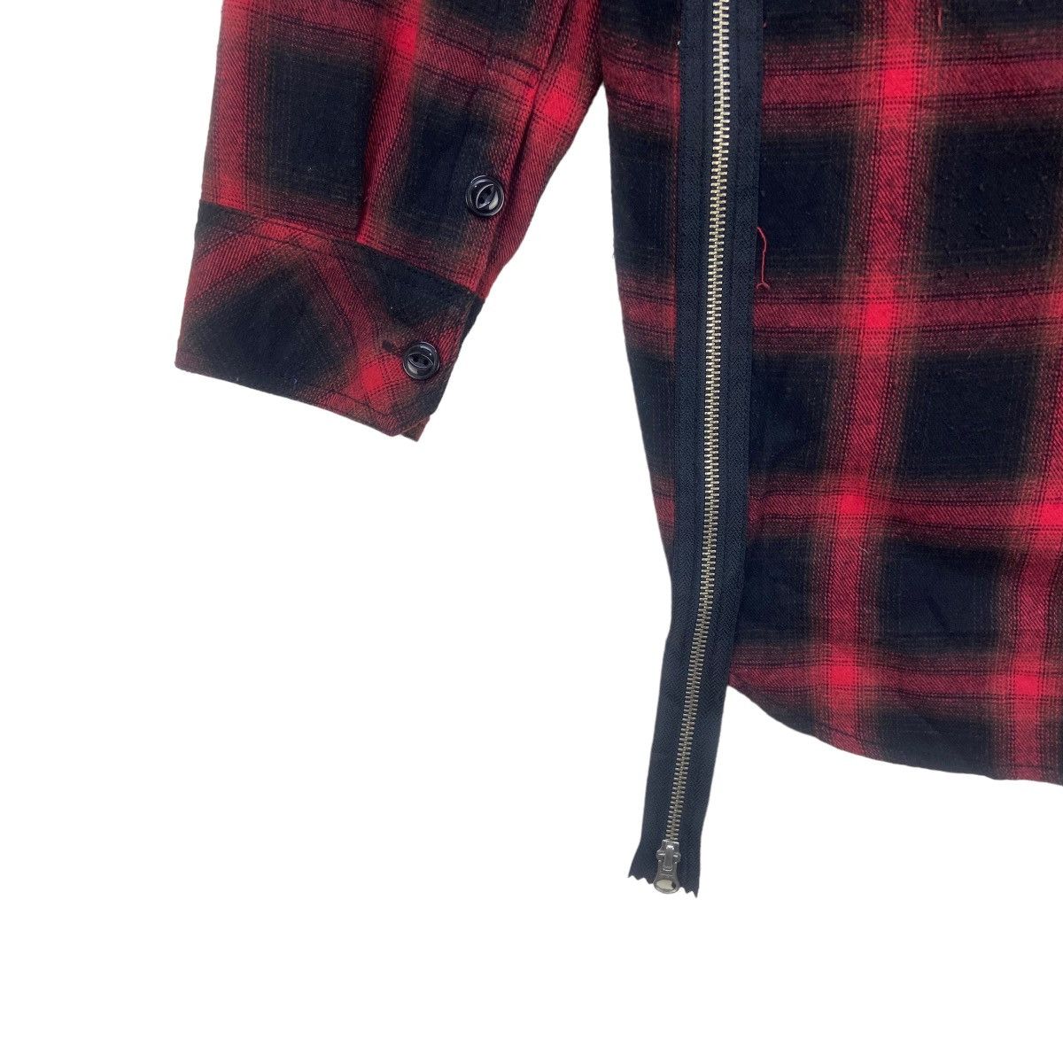Flannel Japanese Brand Black Flame Gothic Punk Distressed Flannel Size US S / EU 44-46 / 1 - 18 Thumbnail