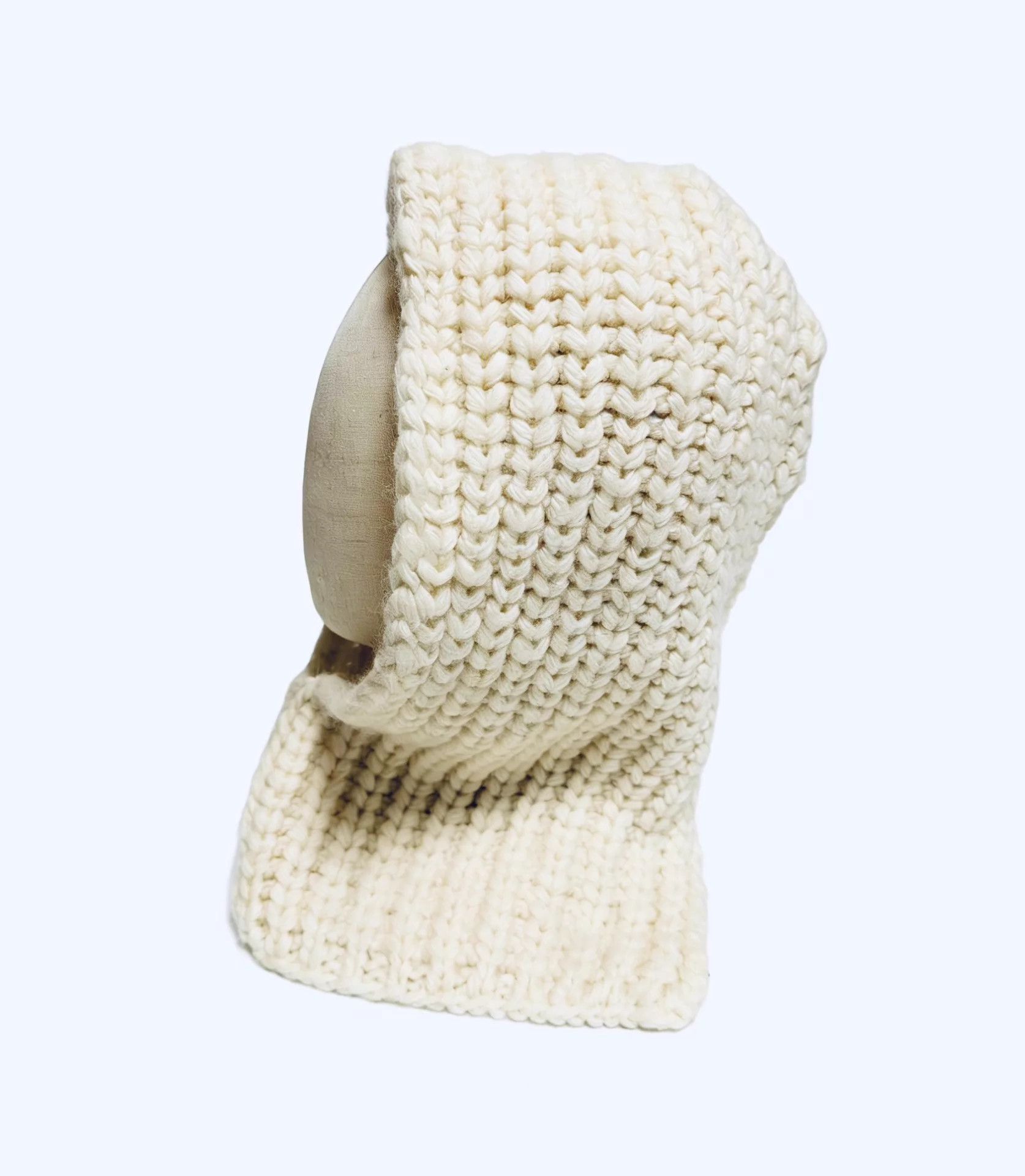 KIJIMA TAKAYUKI KIJIMA TAKAYUKI x CLANE Wool Knit Balaclava Ivory Size ONE SIZE - 2 Thumbnail