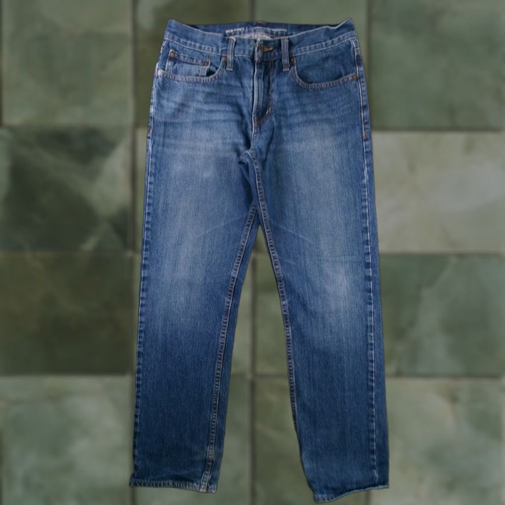 Old Navy Old Navy Jeans Men 29x30 Blue Straight Leg Regular Fit Medium Wash Distressed 90s Size US 29 - 1 Thumbnail
