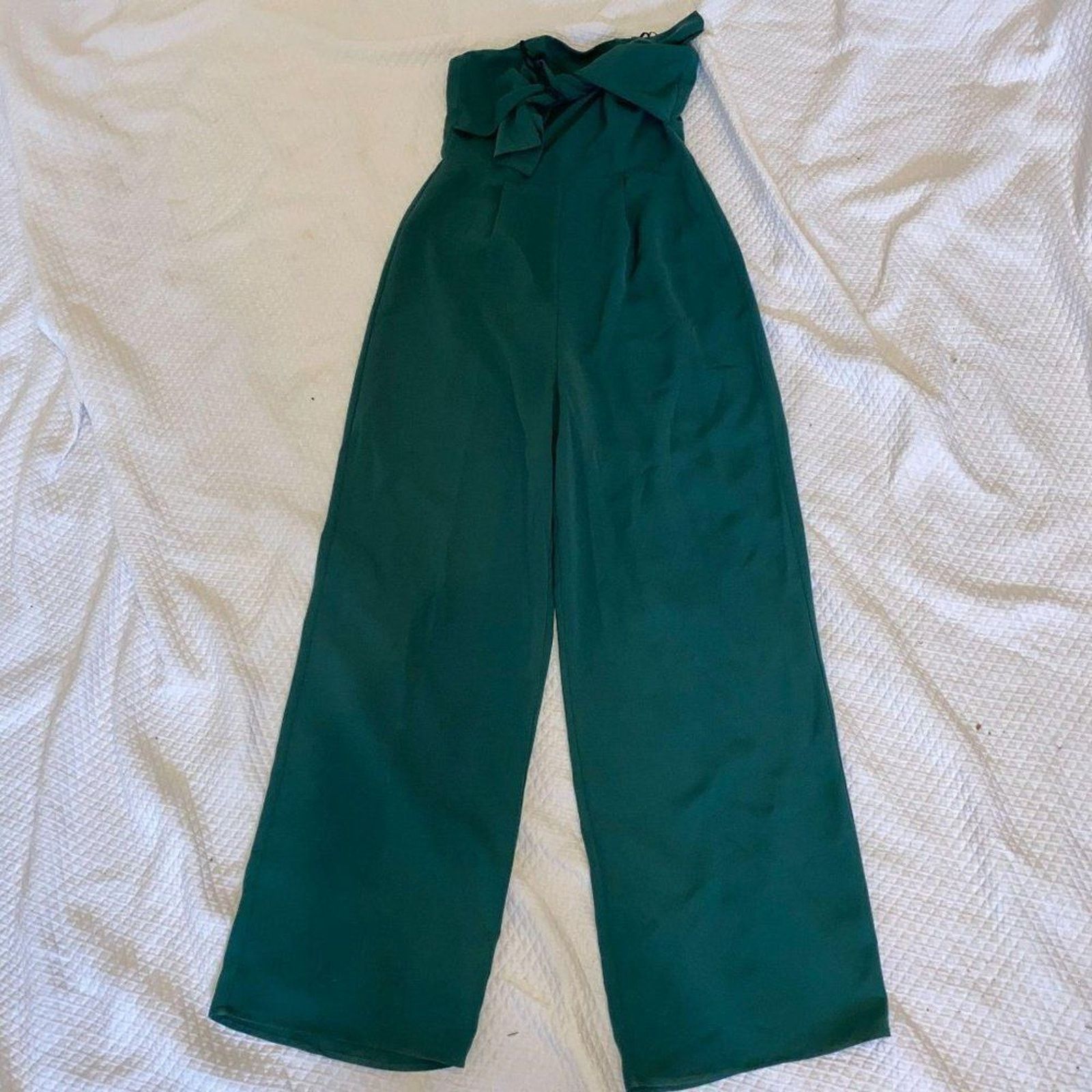 Other 19 Cooper Strapless Crepe Emerald Green Jumpsuit | Sz S Size 27" / US 4 / IT 40 - 7 Thumbnail
