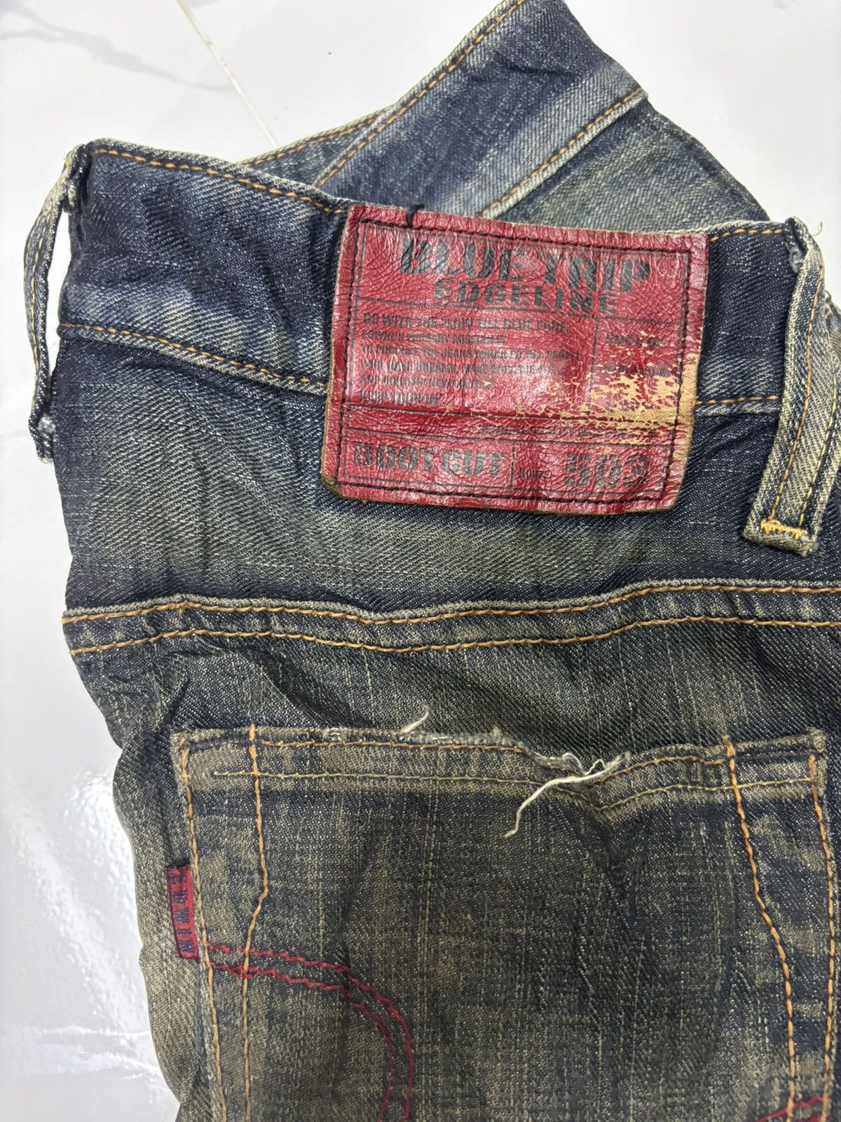 If Six Was Nine FLARED🔥EDWIN 503 MUD WASH BOOTCUT DIRTY DENIM JEANS Size US 32 / EU 48 - 9 Thumbnail