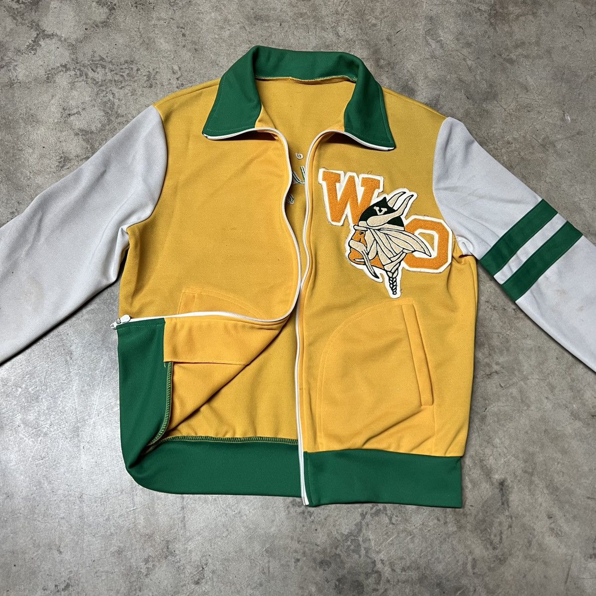 Vintage Vintage 60’s “Vikings” 🇺🇸 Chain-Stitch Letterman Track Jacket Size US L / EU 52-54 / 3 - 5 Thumbnail