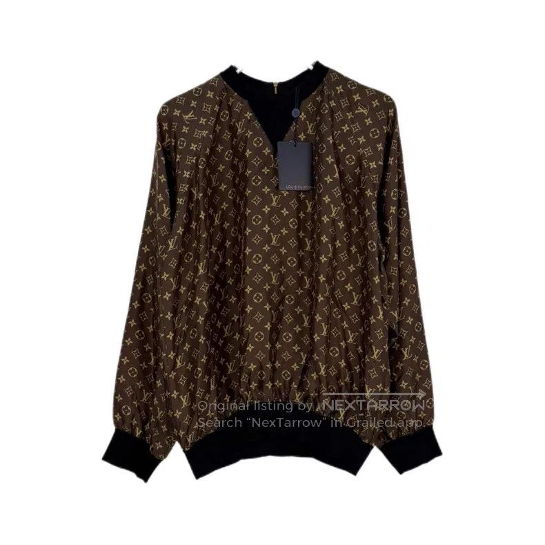 Louis Vuitton Louis Vuitton Brown full logo leather zipper mulberry silk Size US XL / EU 56 / 4 - 1 Thumbnail