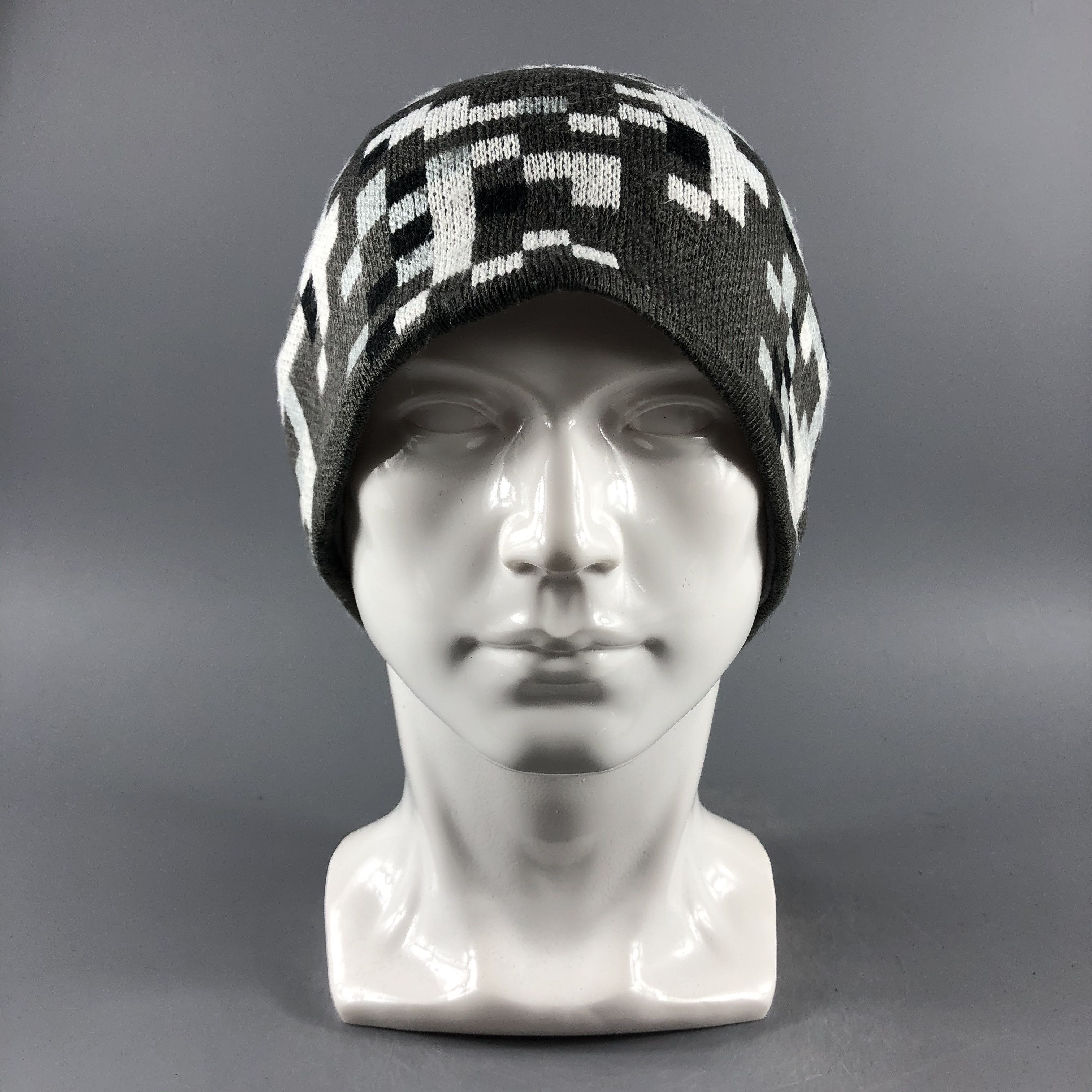 Japanese Brand × Vintage Unknown Block Design Lid Beanie Snow Hat Snow Cap -D387 Size ONE SIZE - 6 Thumbnail