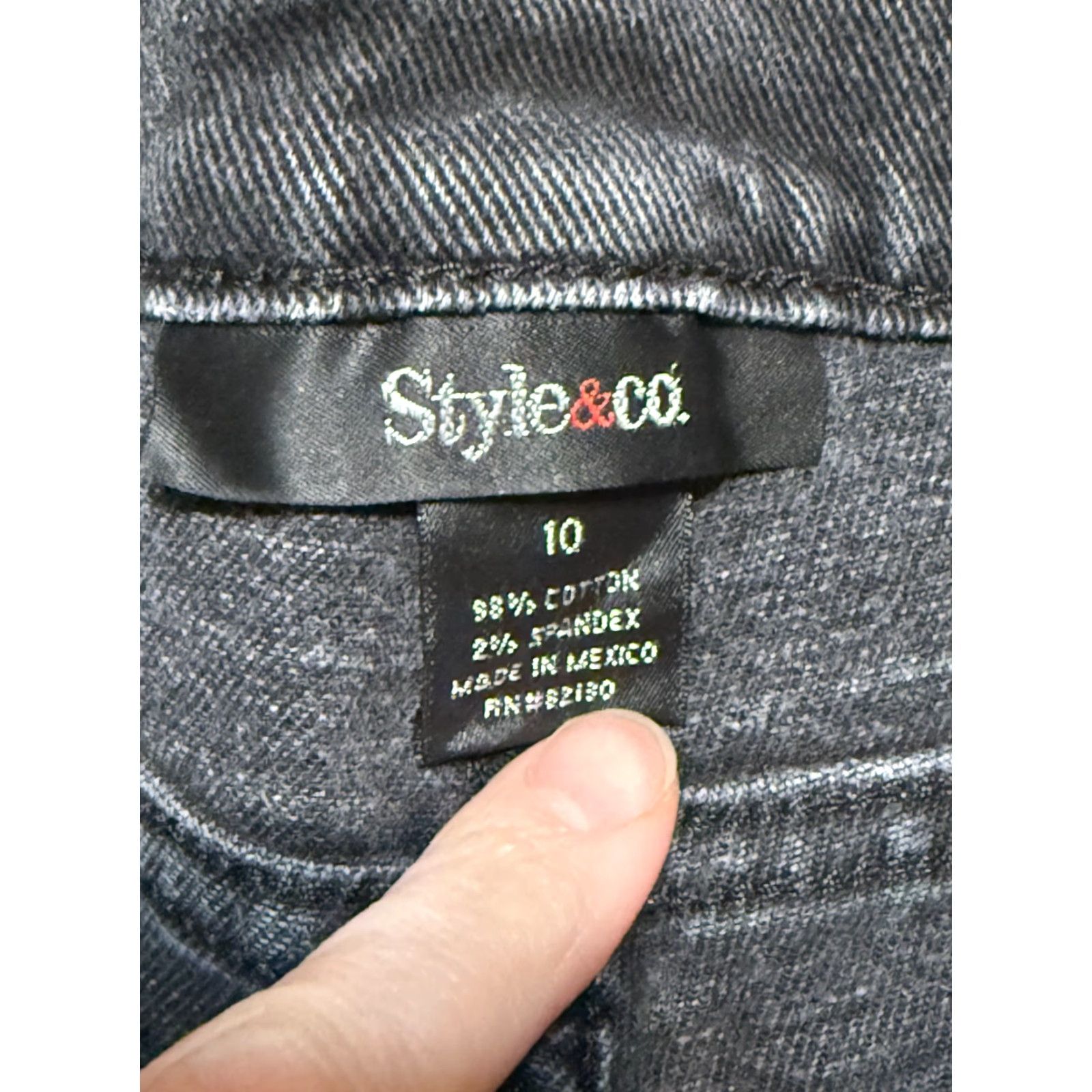 Vintage Style&Co. Jeans Women's 10 Black Denim Straight Leg Pockets 5-Pocket Design Vintage No Size 32" / US 10 / IT 46 - 4 Thumbnail