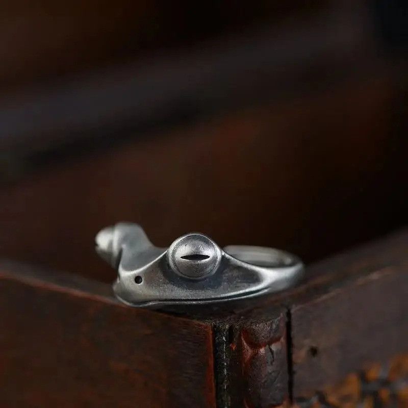 Jewelry × Vintage Retro Distressed Frog Ring Size ONE SIZE - 2 Thumbnail