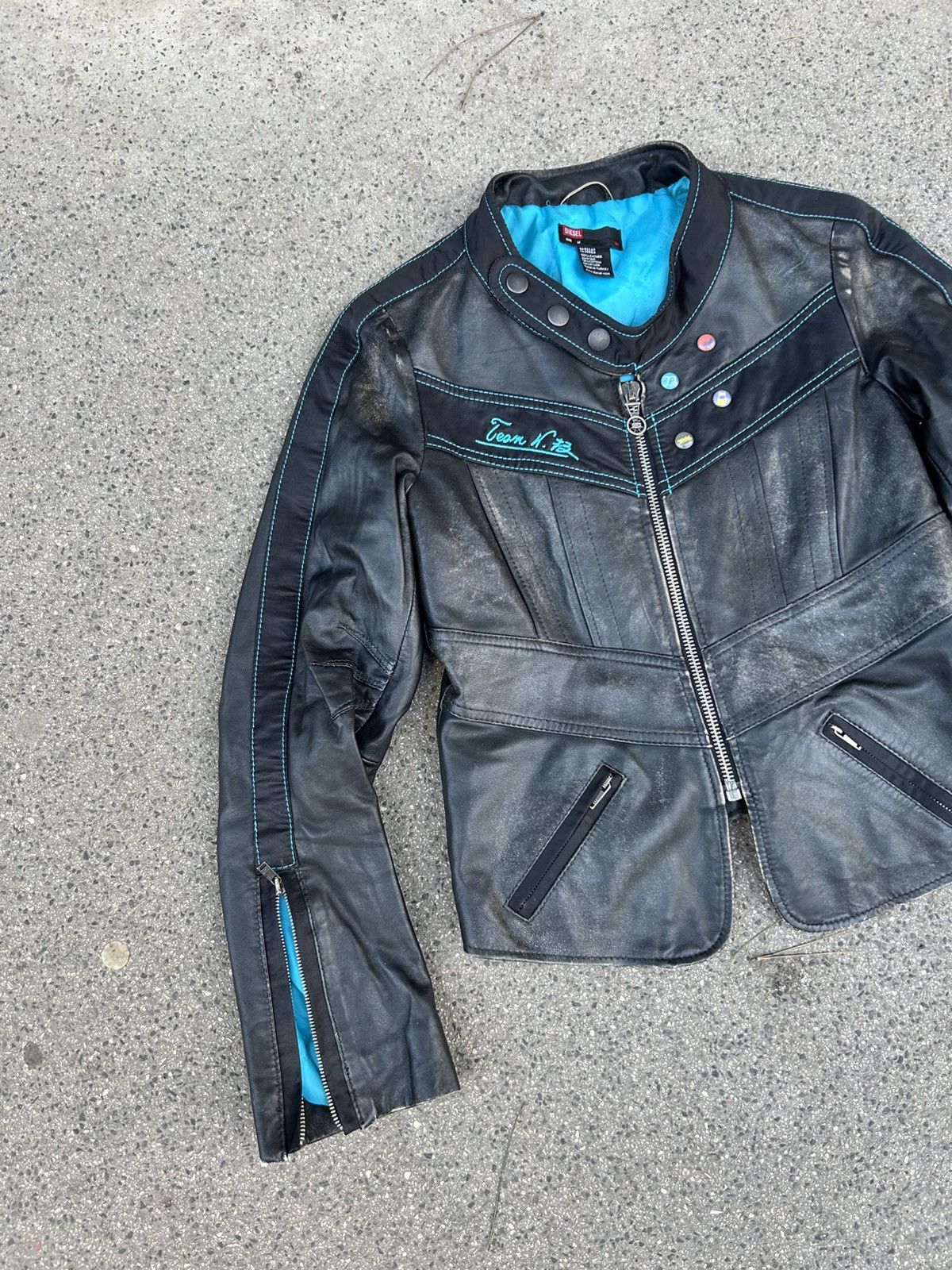 Diesel Vintage Diesel Y2K Leather Jacket Fitted Denim Moto Jacket Size M / US 6-8 / IT 42-44 - 2 Thumbnail