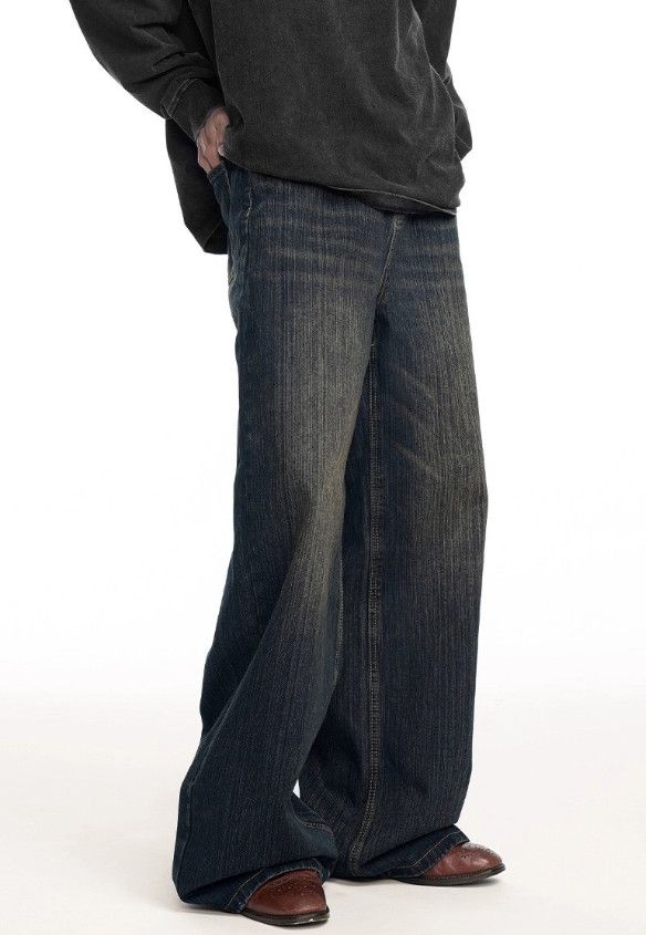 Vintage Men's American Retro Straight Leg Loose Wide Leg Jeans Size US 32 / EU 48 - 3 Thumbnail