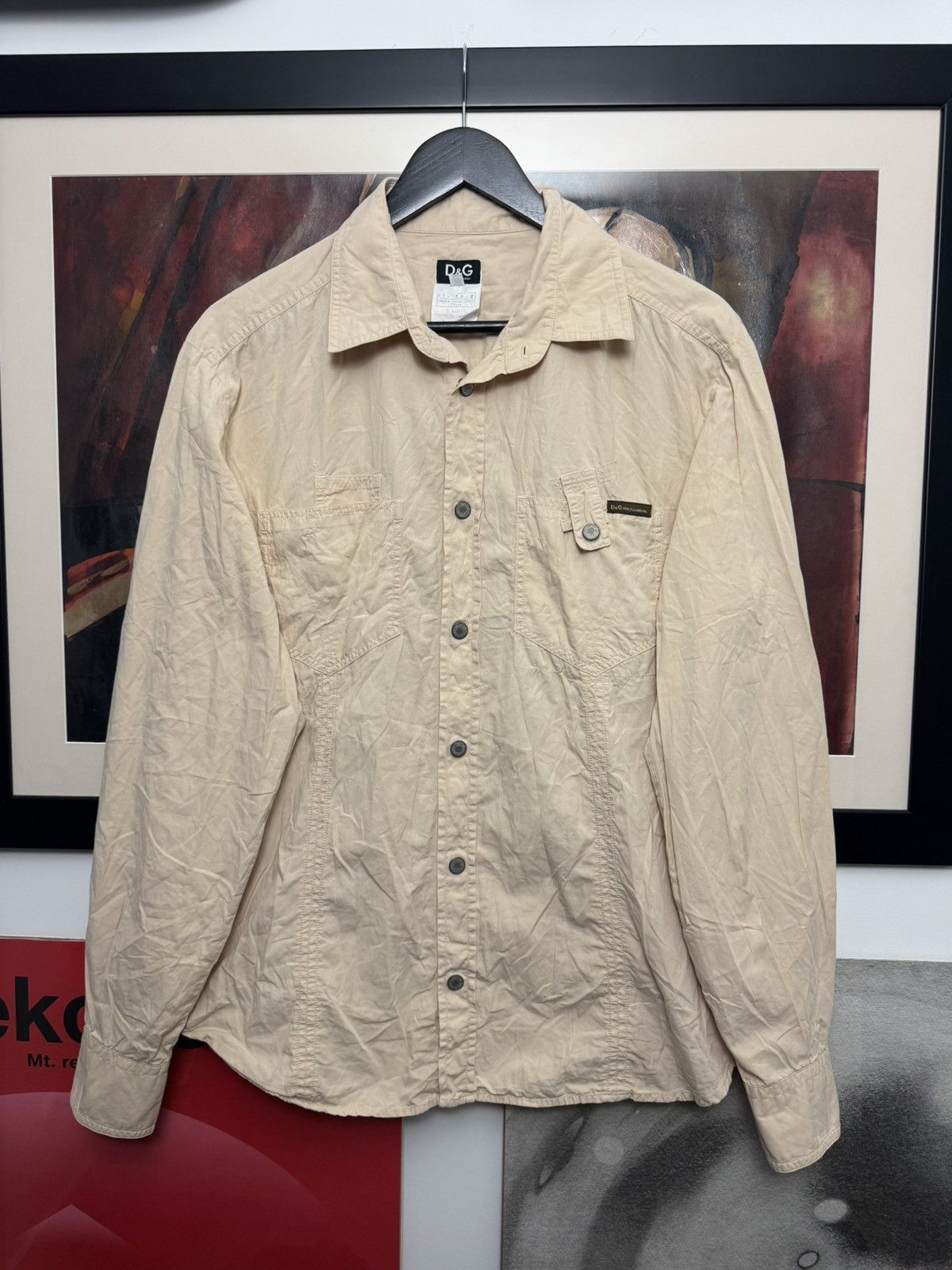 Dolce & Gabbana Dolce&Gabbana D&G Archive Y2k Multipocket Shirt Beige Cargo Size US L / EU 52-54 / 3 - 1 Thumbnail