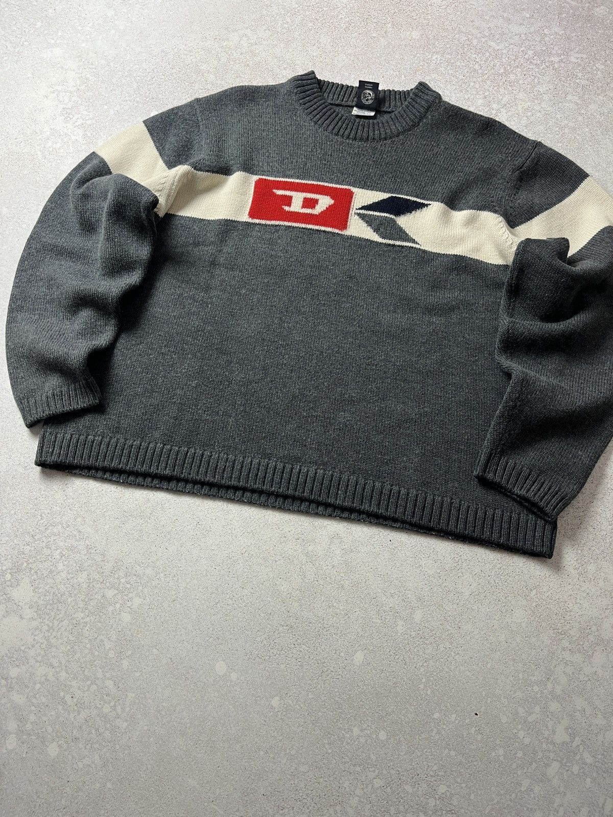 Diesel Vintage 90s Diesel Wool Sweater Knitwear Big Logo Size XL Size US XL / EU 56 / 4 - 3 Thumbnail