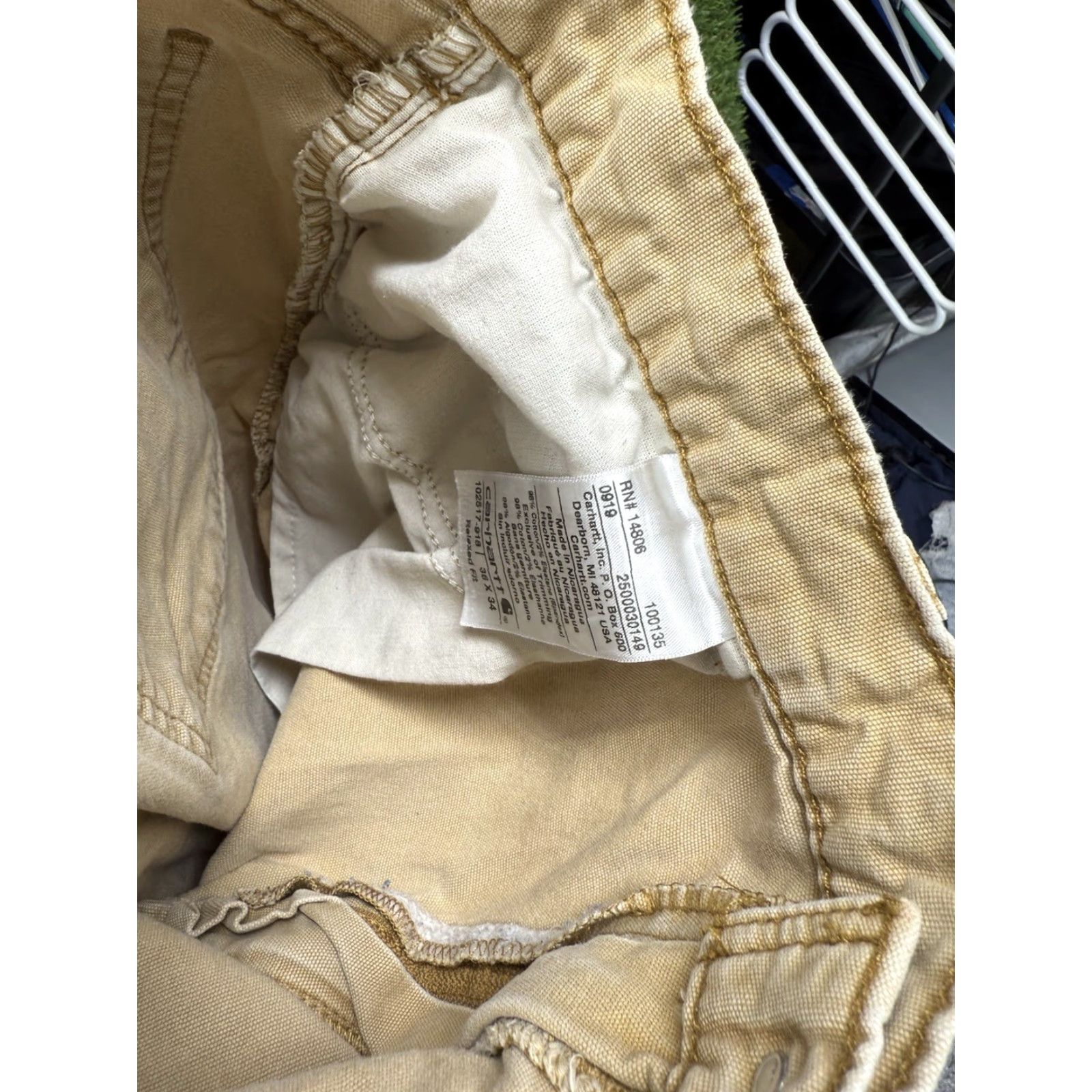 Carhartt Carhartt Carpenter Pants Mens 36x34 Beige Canvas Workwear Hunting Utility Size US 36 / EU 52 - 4 Thumbnail