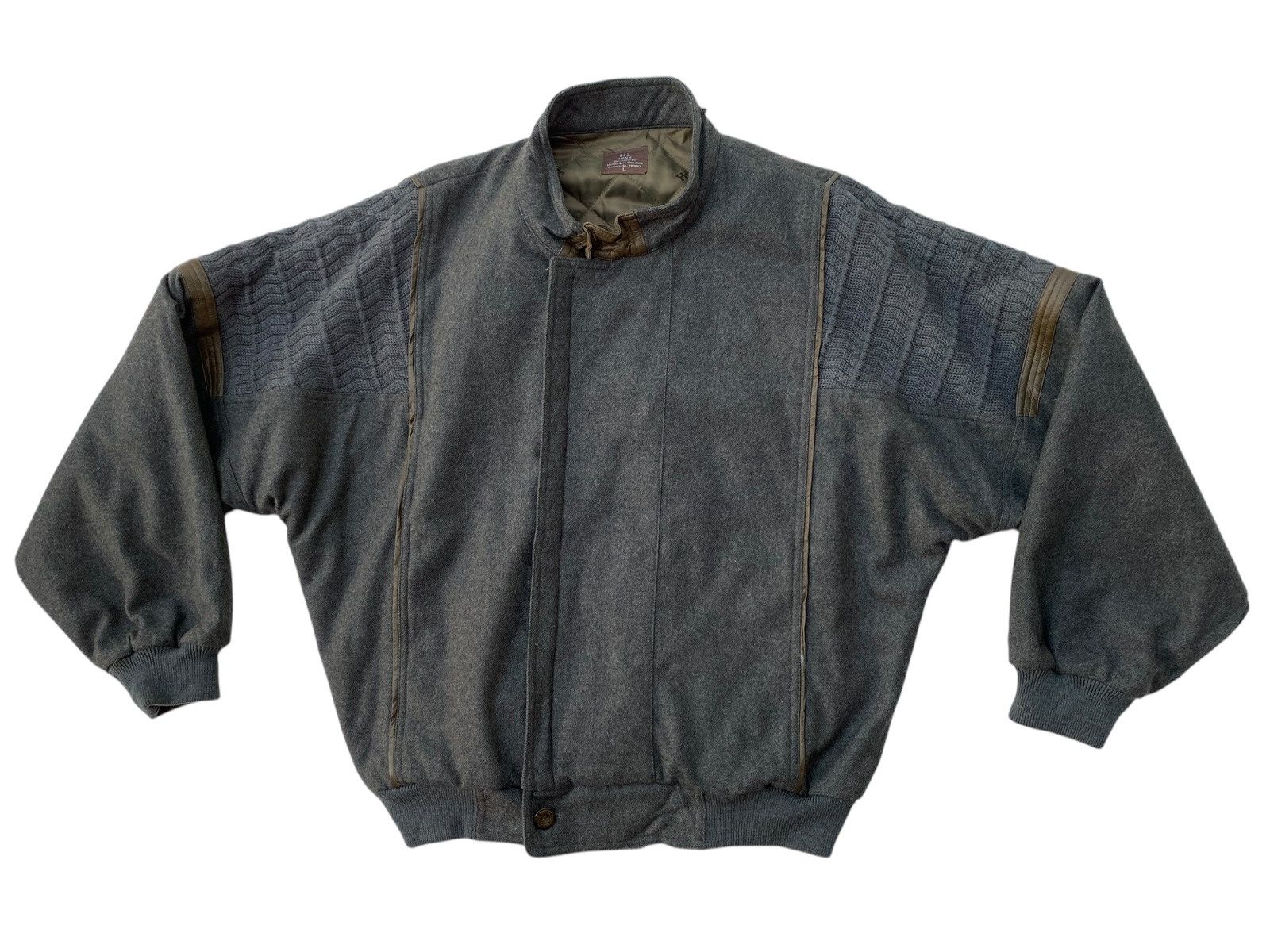 Japanese Brand Vtg Henri Luc Chapuis Wool Bomber Jacket Size US L / EU 52-54 / 3 - 1 Thumbnail