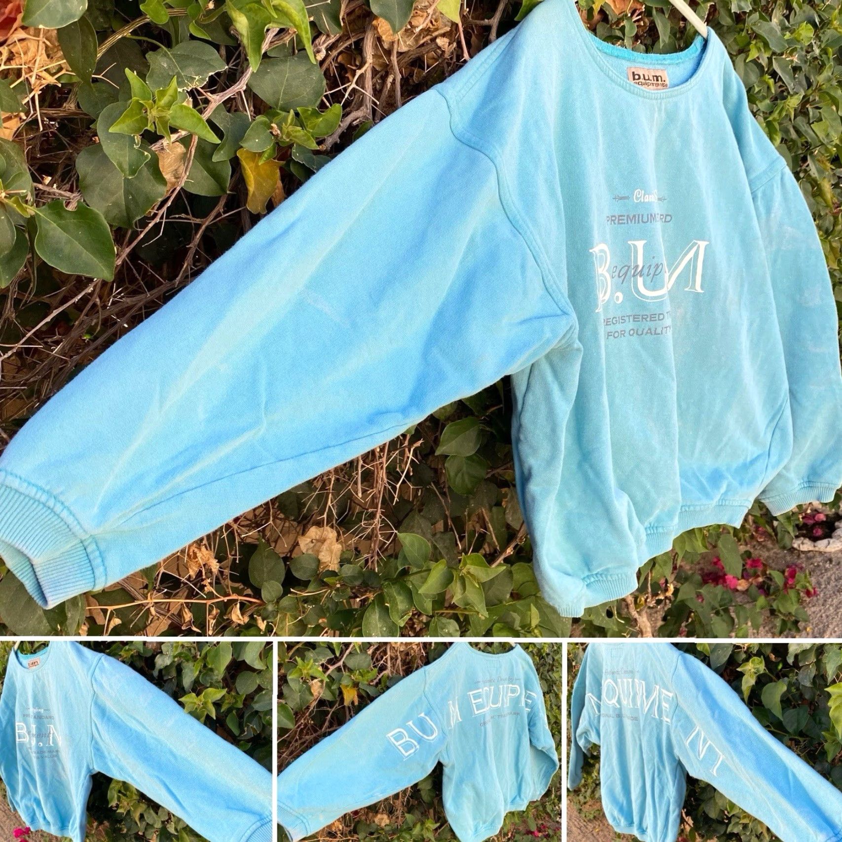 Equipment VINTAGE bum equipment Sweatshirt Graphic Print Green Size L Men Pullover 90s Sports Classic Vintage Sweater Jumper Front Back Distressed Worn Size US L / EU 52-54 / 3 - 3 Thumbnail