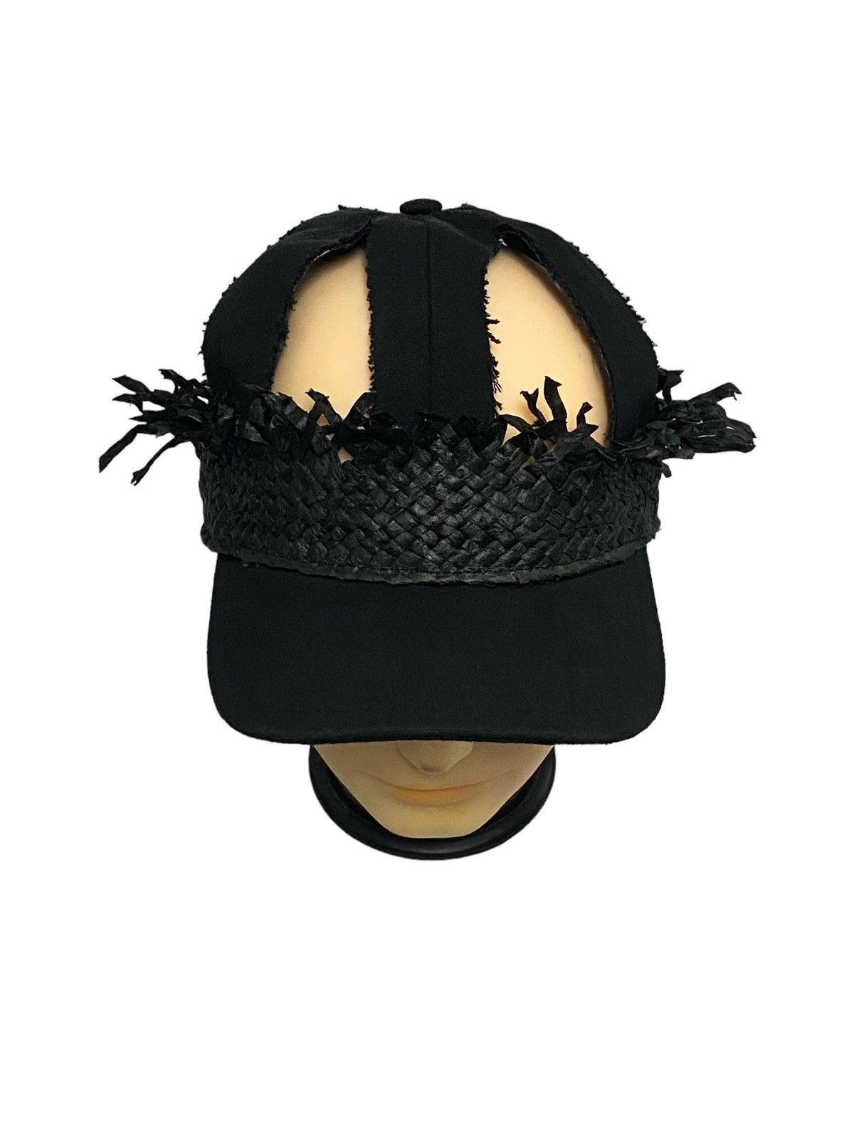 Maison Margiela Rare‼️Maison Margiela Decorated Raphia Hat Black in Black Size ONE SIZE - 11 Thumbnail