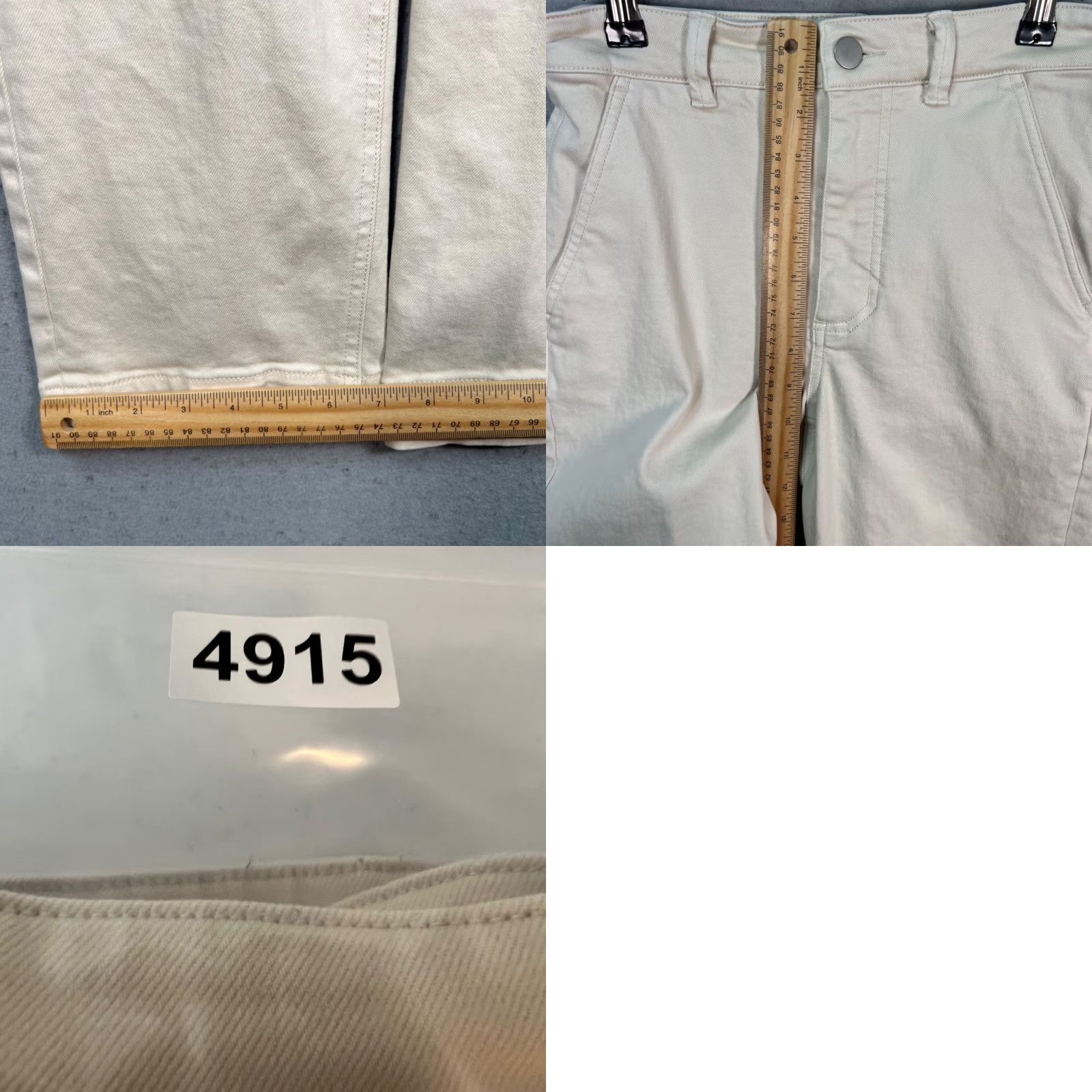 Everlane Everlane Pants Cropped Straight Beige Cotton Blend 2 Womens High Rise Flat Front Zip Inseam 23 in Spring Summer Fall Regular Womens Size 26" / US 2 / IT 38 - 8 Thumbnail