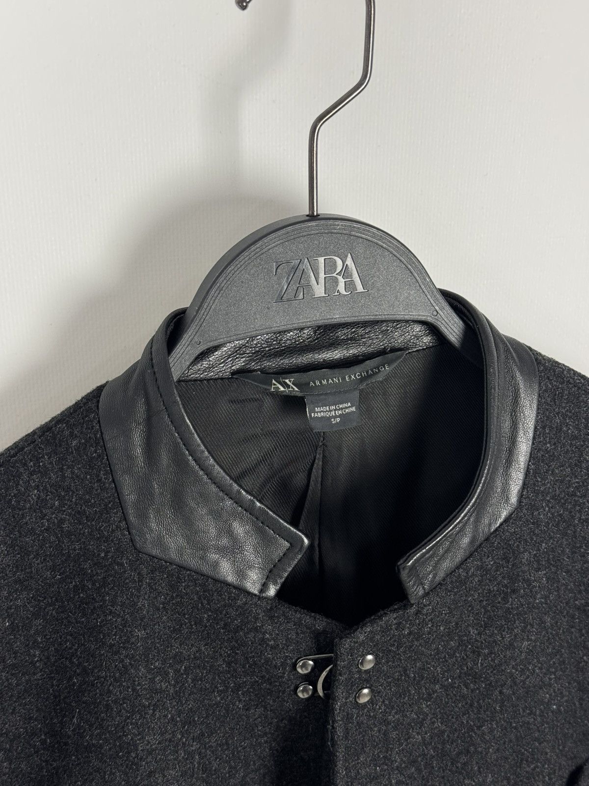 Armani Exchange Armani Exchange Wool Blend Leather Collar Blazer Jacket Size US S / EU 44-46 / 1 - 4 Thumbnail
