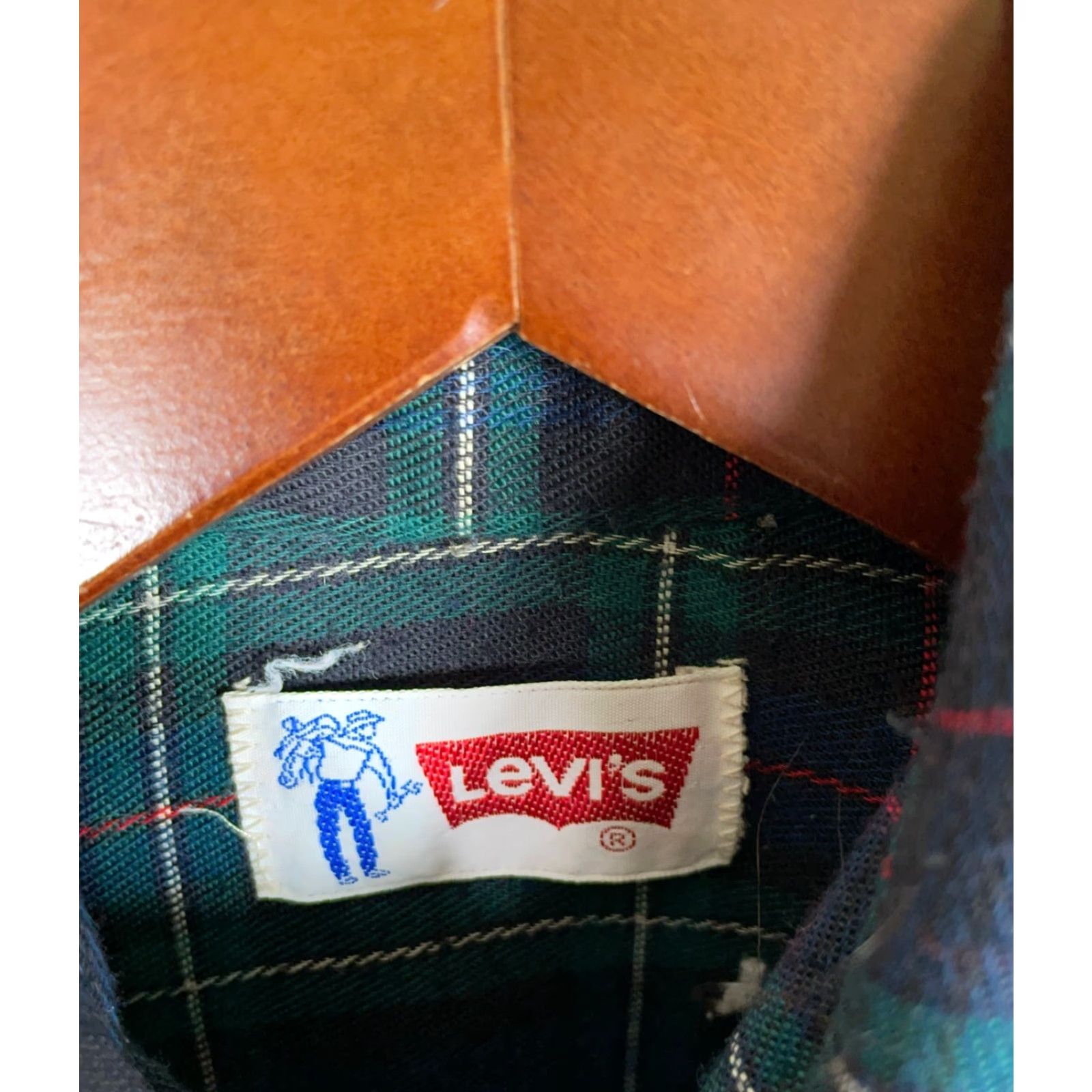Levi's VINTAGE Levi's Western Shirt Adult Small Green Plaid 70s Cotton Flannel Workwear Mens Size US S / EU 44-46 / 1 - 3 Thumbnail
